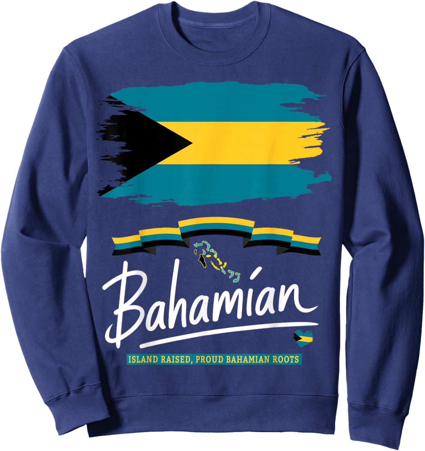 Bahamas Flag Outfit Idea Bahamian Caribbean Theme Sweatshirt - Sweatshirt | Navy