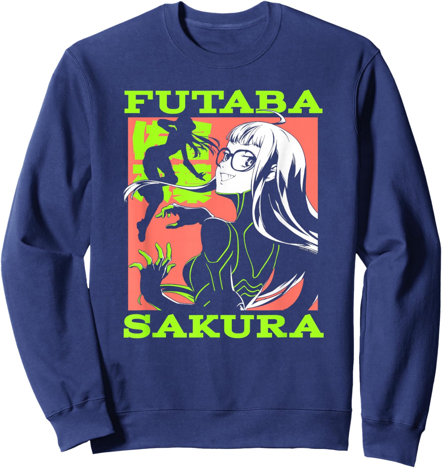 Persona 5 Futaba Sakura Manga Collage RPG Video Game Sweatshirt - Sweatshirt | Navy