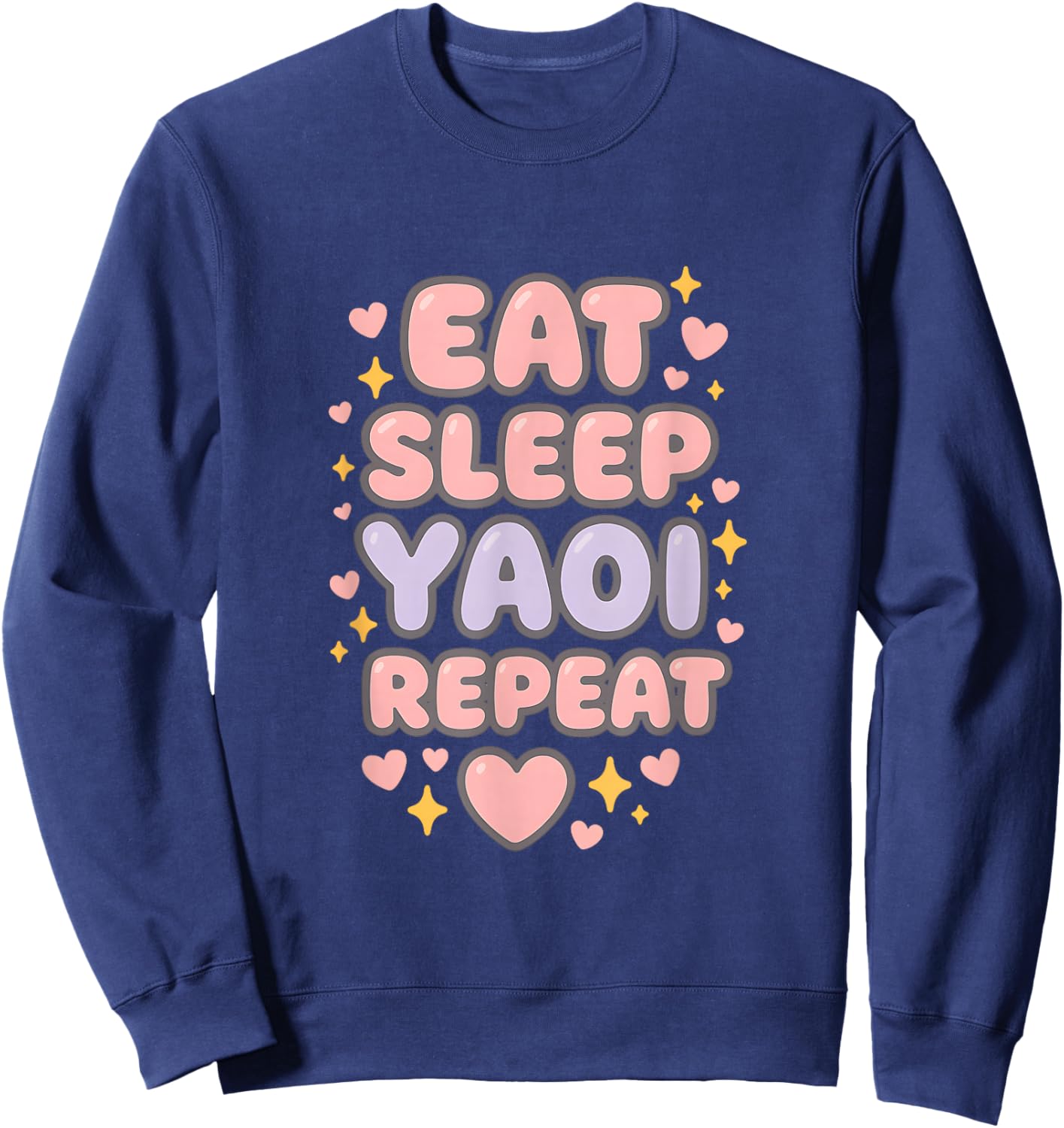 Boy's Love Manga Eat Sleep Yuri Yaoi Repeat Sweatshirt - Sweatshirt | Navy