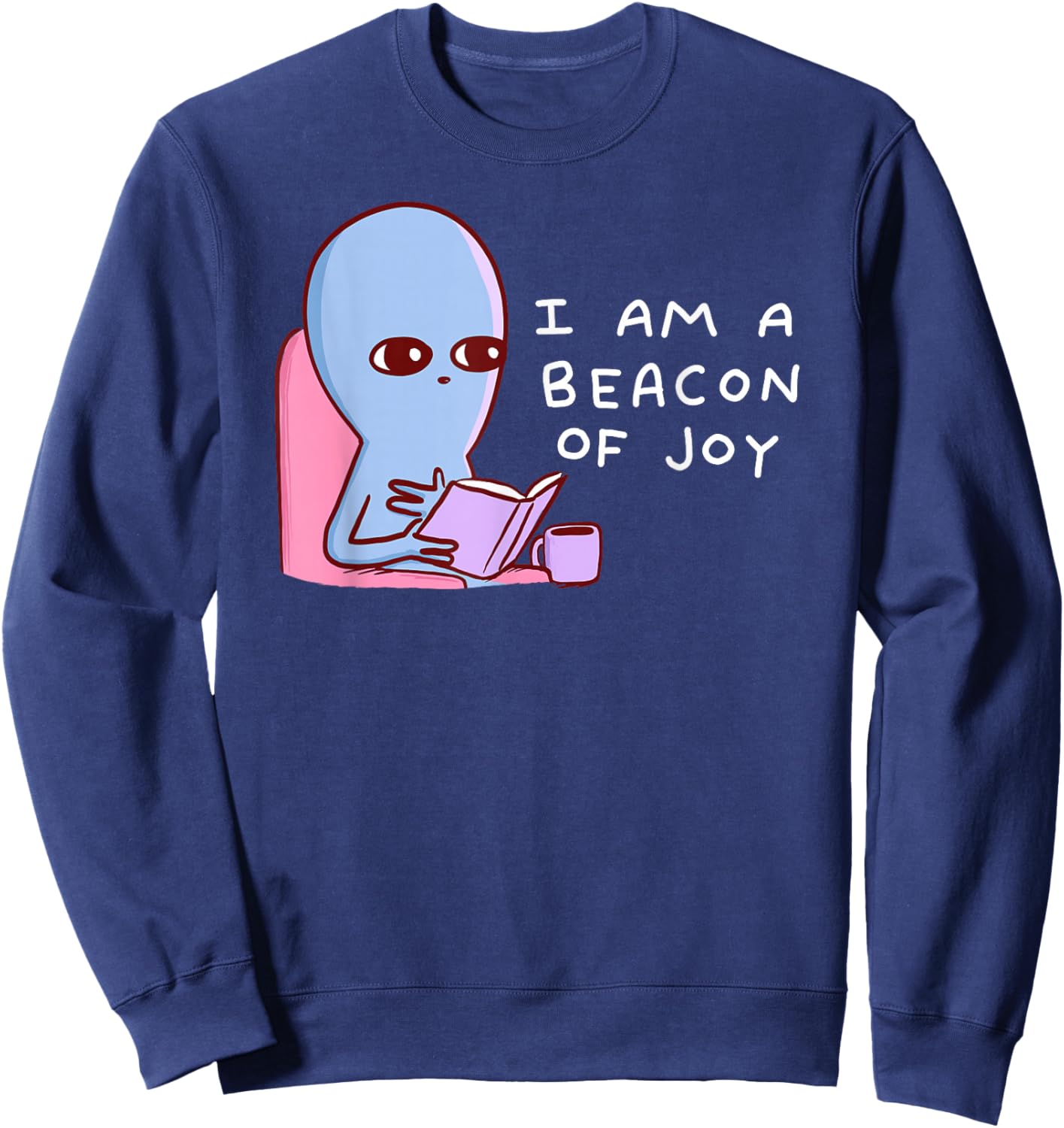 Threadless Nathan W. Pyle A Beacon Of Joy Graphic Sweatshirt - Sweatshirt | Navy