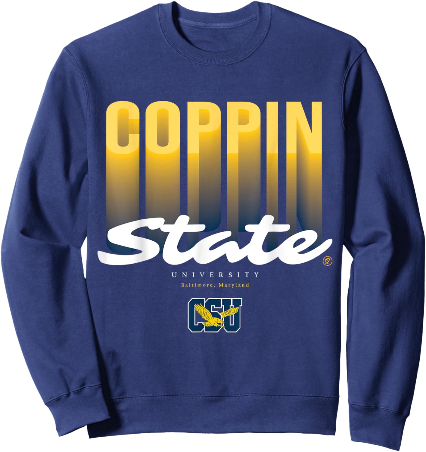 The Yard Essentials - Coppin State University - CSU Fade Sweatshirt - Sweatshirt | Navy