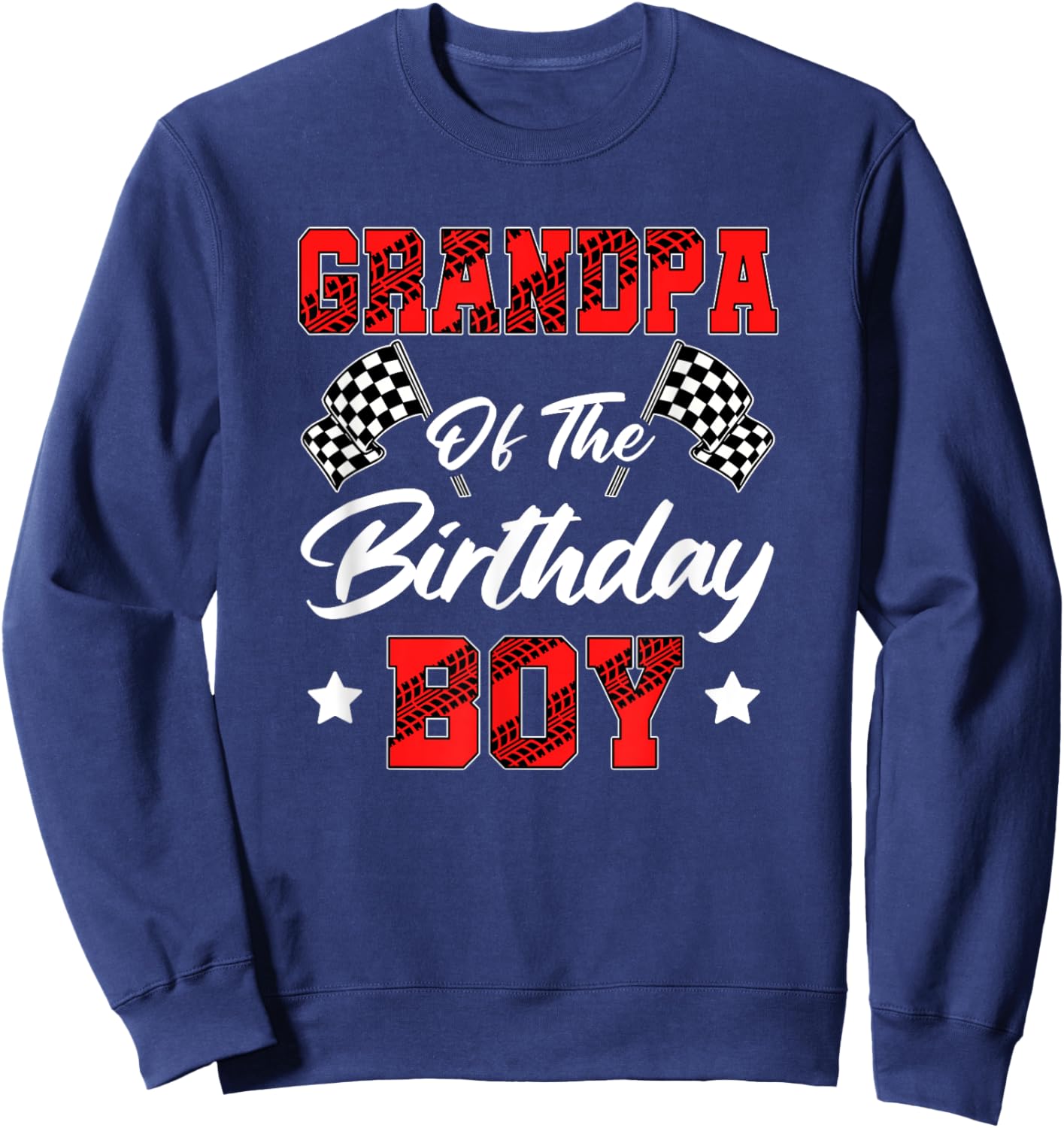 Race Car Grandpa Of The Birthday Boy Racing Family Pit Crew Sweatshirt - Sweatshirt | Navy