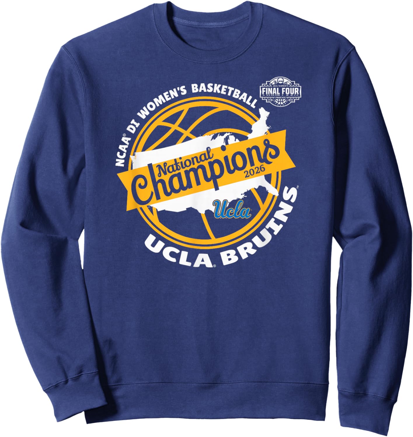 UCLA Bruins Women's Basketball 2026 National Champs Black Sweatshirt - Sweatshirt | Navy