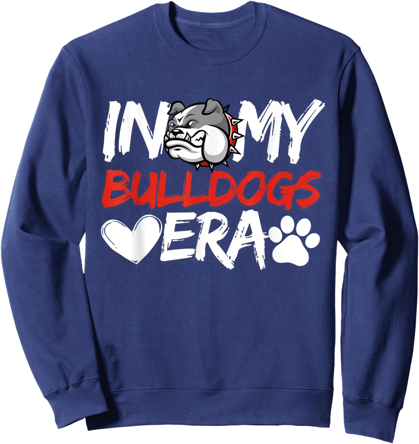 In My Bulldogs Era Bulldog Mascot Sports Fan Vintage Men Boy Sweatshirt - Sweatshirt | Navy