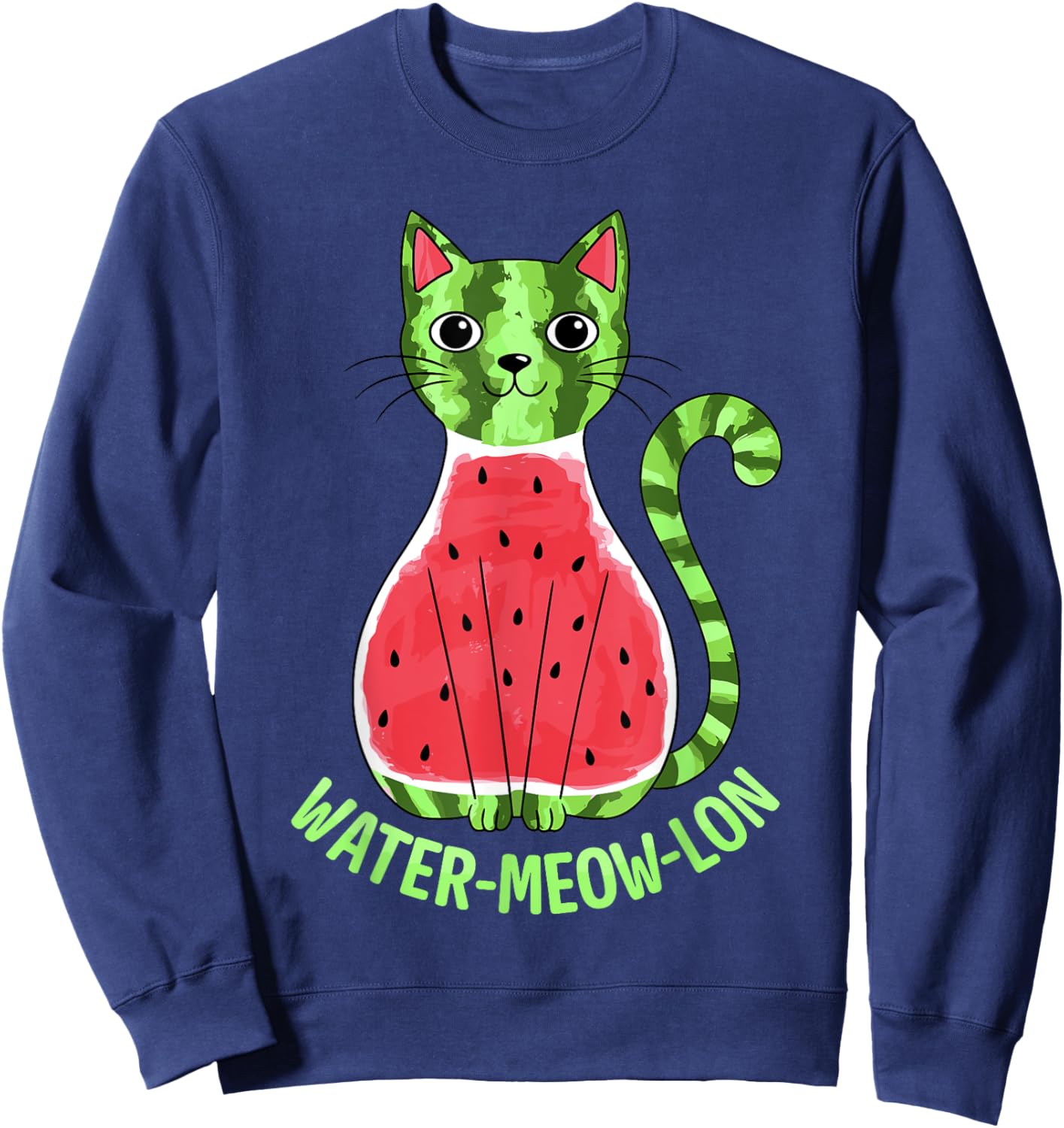 Cute Watermelon Print Women Kids Watermelon Fruit Sweatshirt - Sweatshirt | Navy
