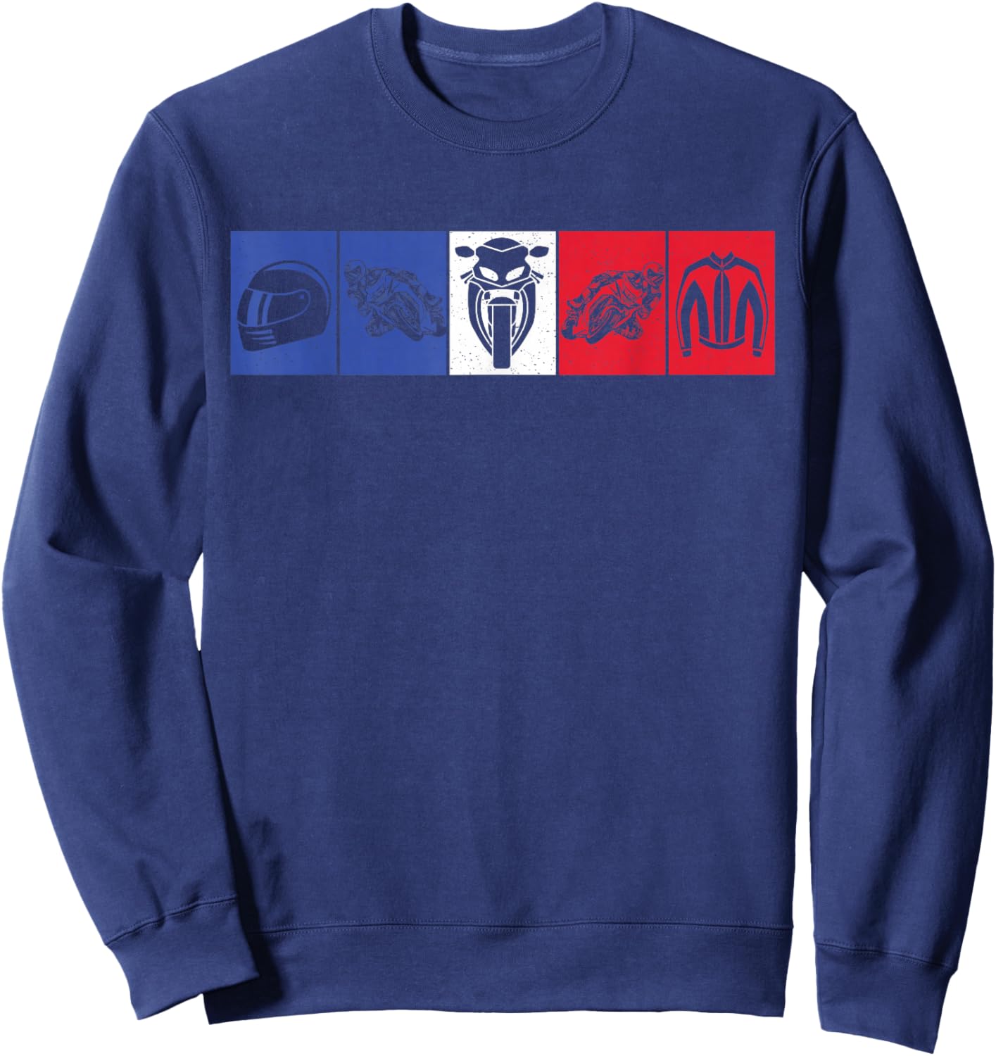 Moto Racing Motorcycle Motorcycles Racing Biker Boys Retro Sweatshirt - Sweatshirt | Navy
