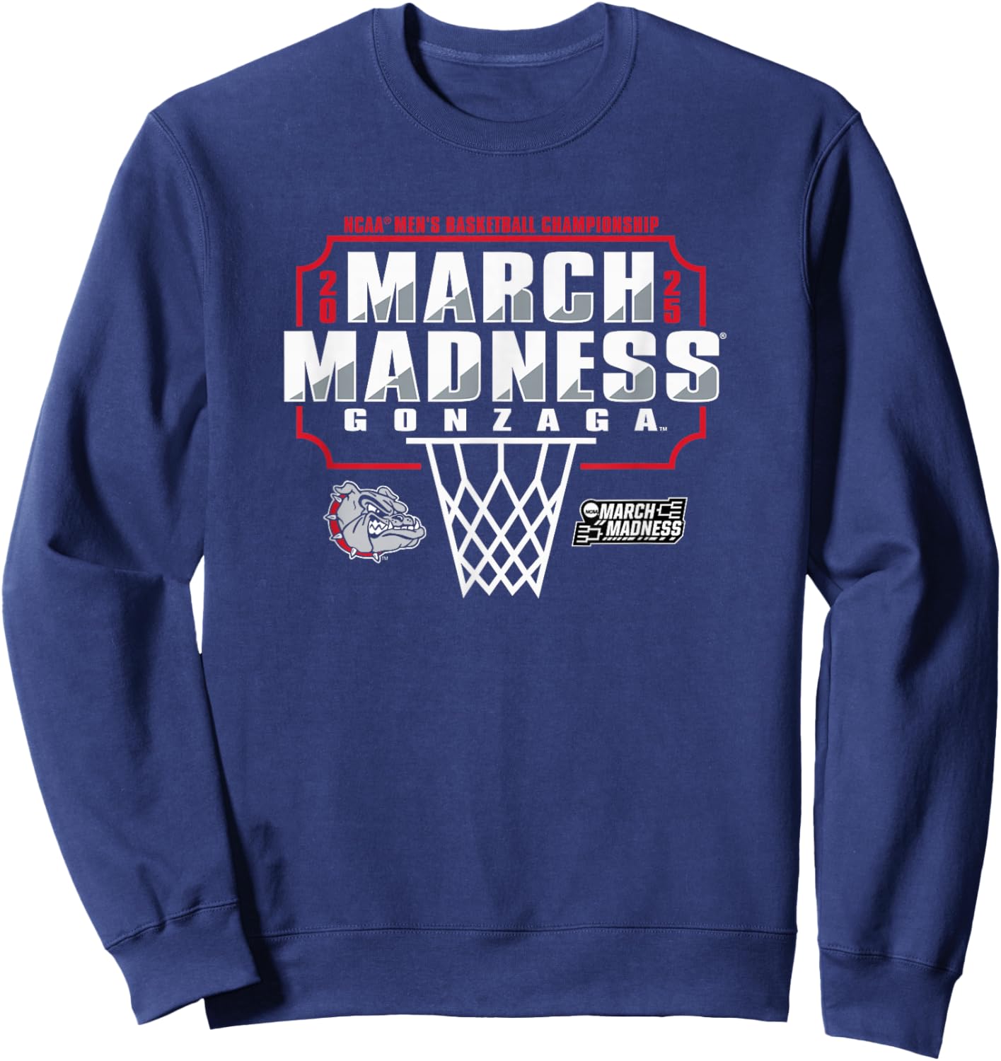 Gonzaga Bulldogs March Madness 2025 Men's Basketball Sweatshirt - Sweatshirt | Navy
