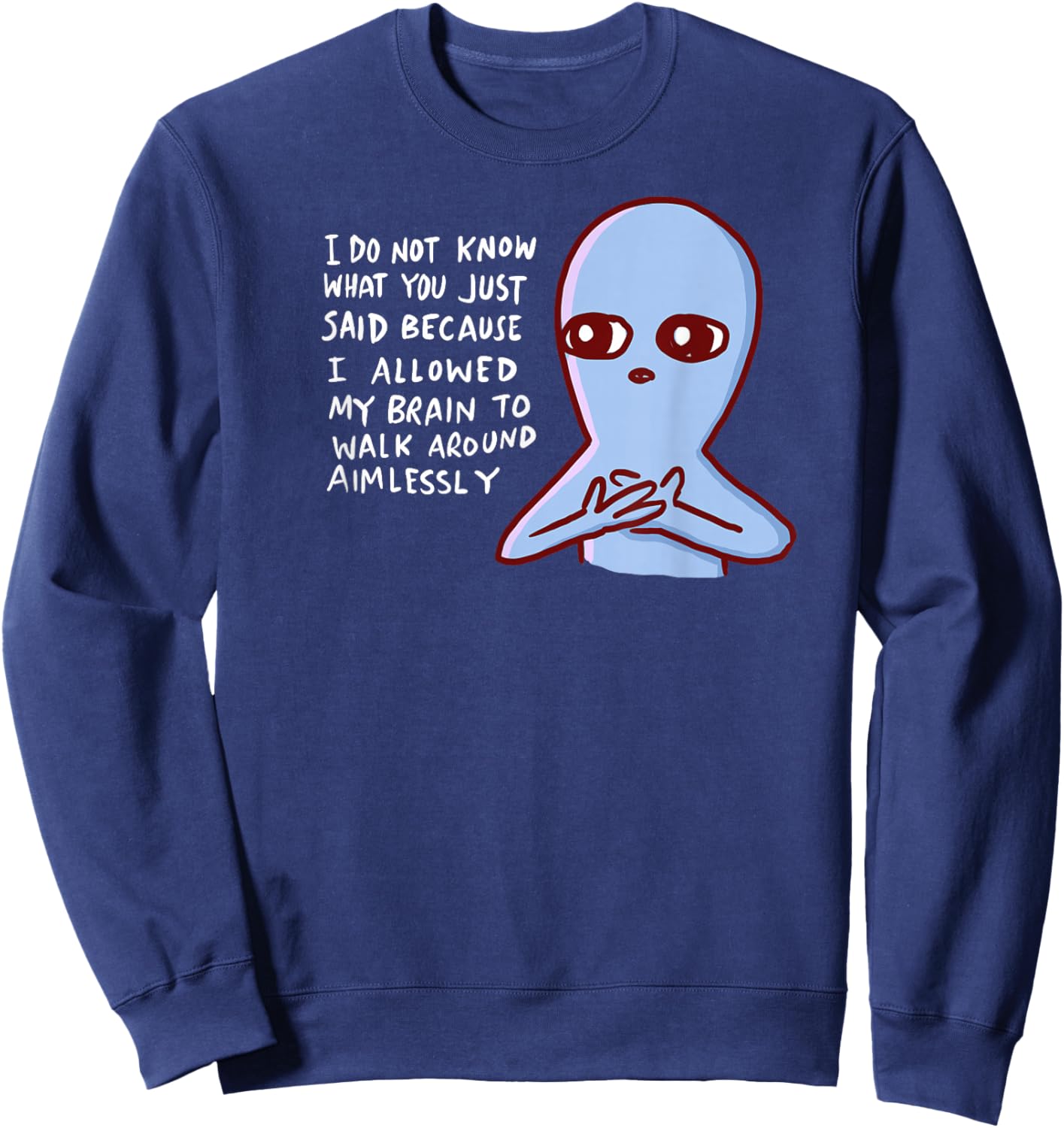 Threadless Nathan W. Pyle Aimlessly Graphic Sweatshirt - Sweatshirt | Navy