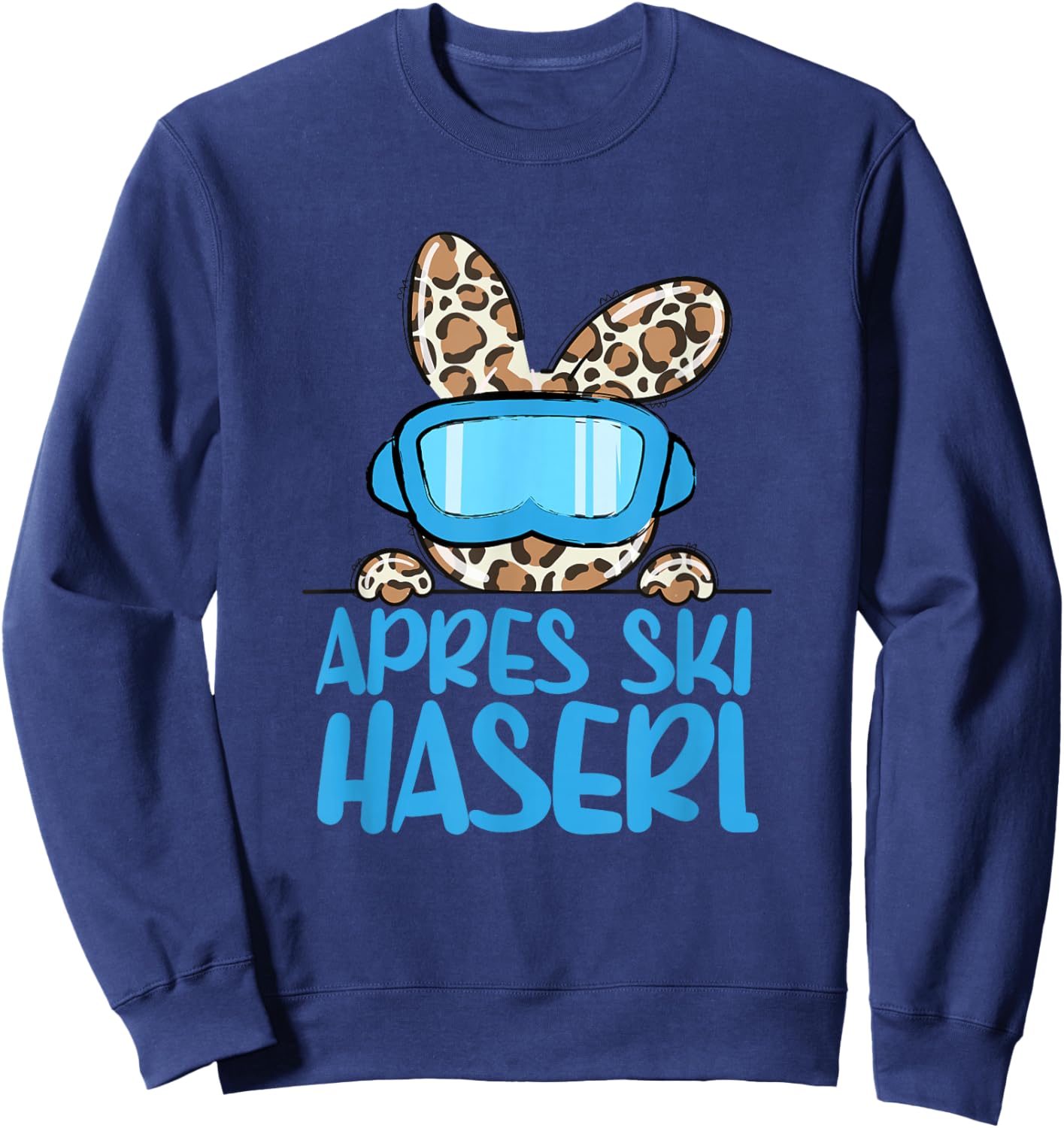 apreski Haserl, Skier Apresskiparty Leoprint Sweatshirt - Sweatshirt | Navy