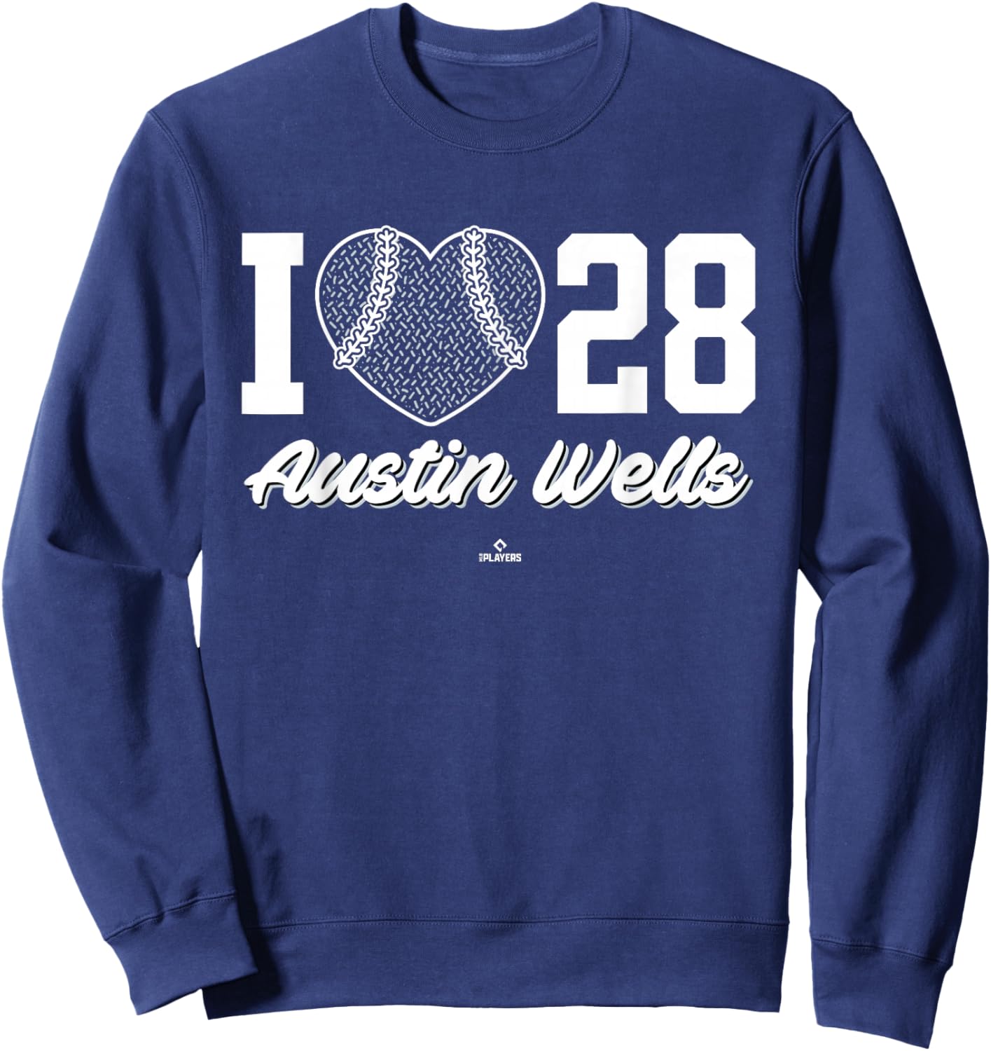 I Heart Baseball Austin Wells New York Baseball MLBPA Sweatshirt - Sweatshirt | Navy