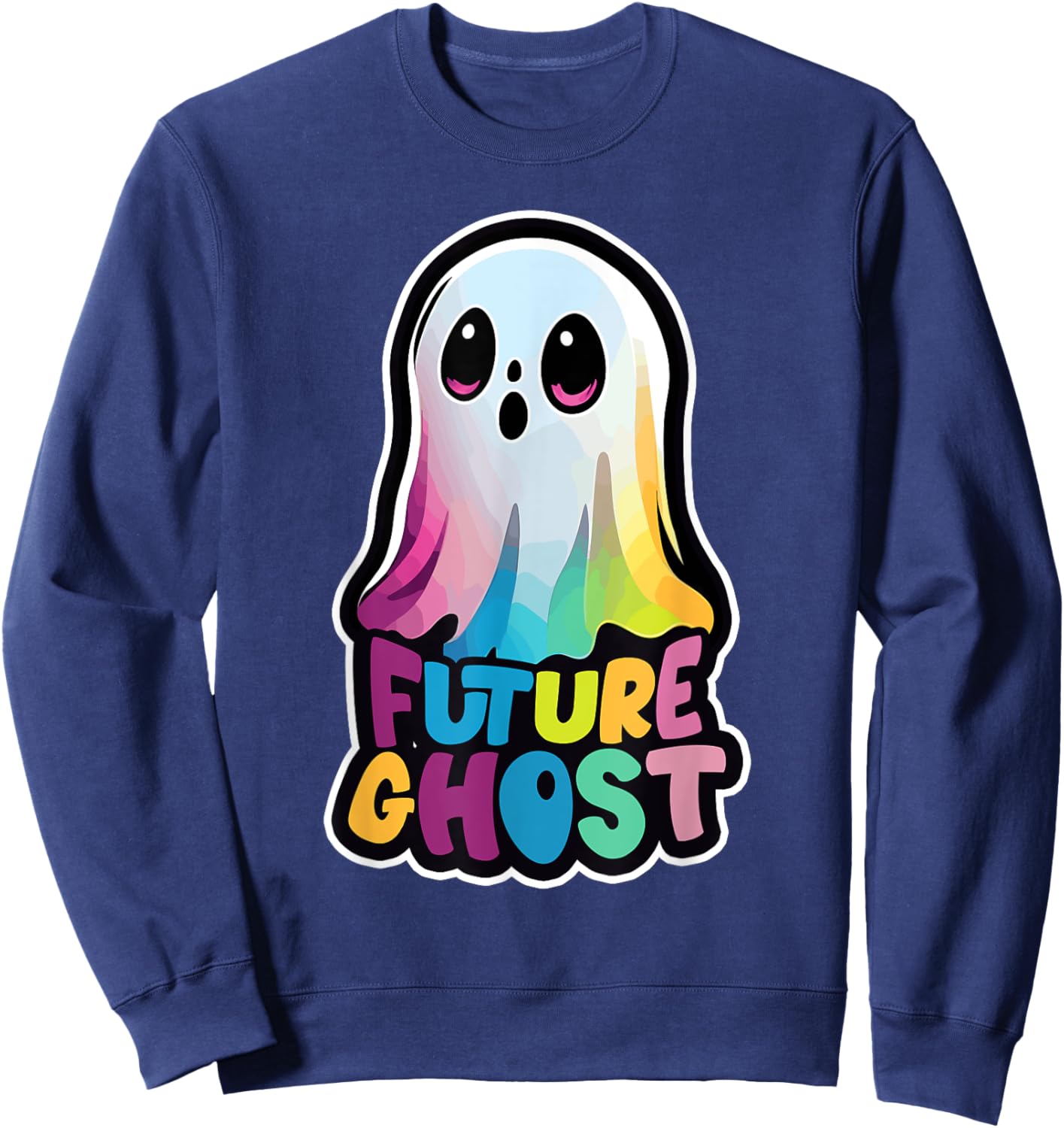 Funny Halloween EDM Music Glitchy Future Ghost Costumes Sweatshirt - Sweatshirt | Navy