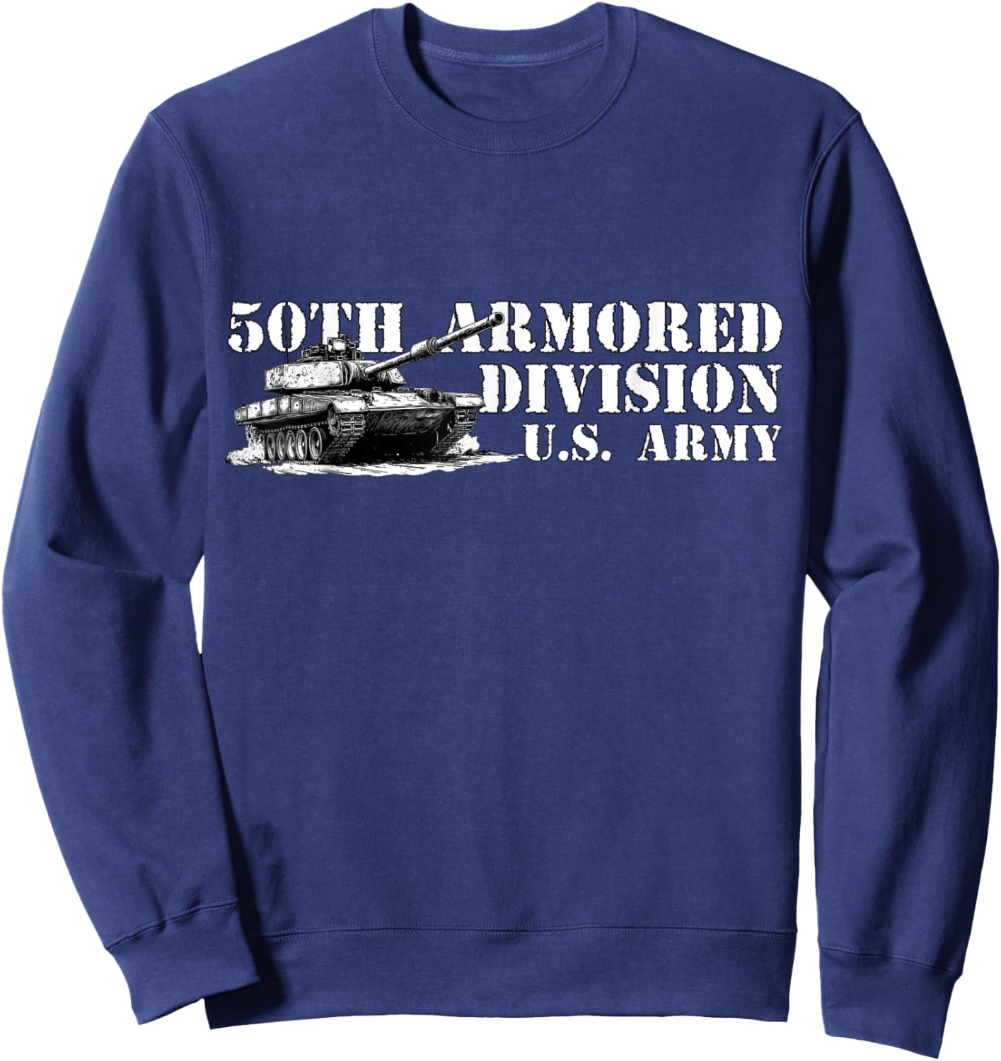 50th Armored Division Jersey Blues Retro Veterans Day Sweatshirt - Sweatshirt | Navy