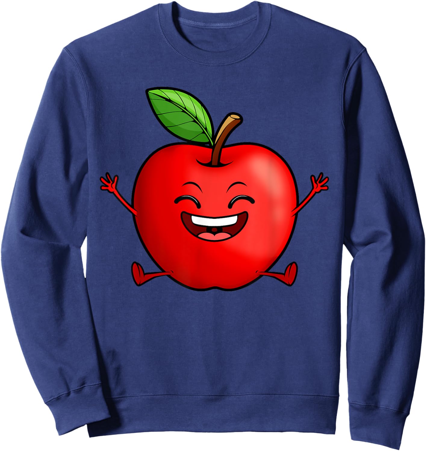 Cute Red Apple Design Women Kids Red Apple Lovers Sweatshirt - Sweatshirt | Navy