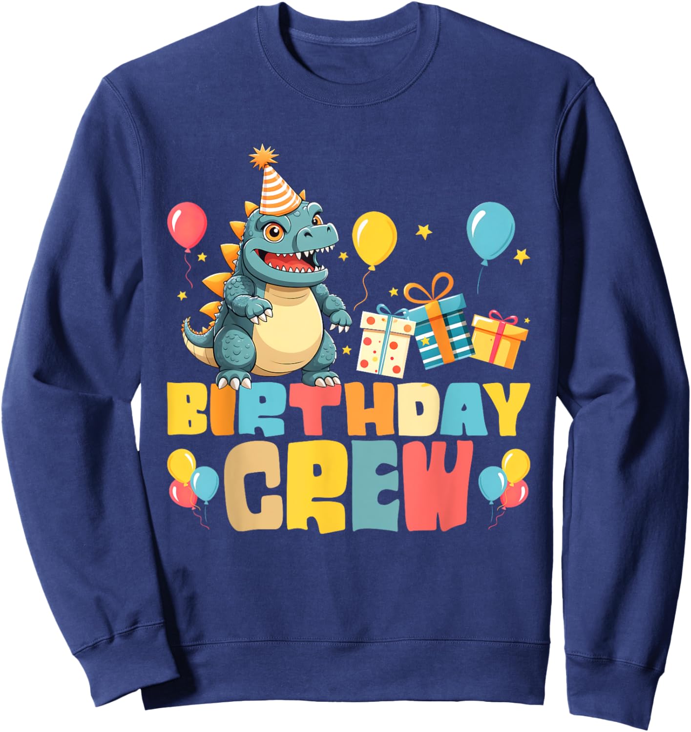 Birthday Crew Japanese Monster Kaiju Bday Party Boys Girls Sweatshirt - Sweatshirt | Navy