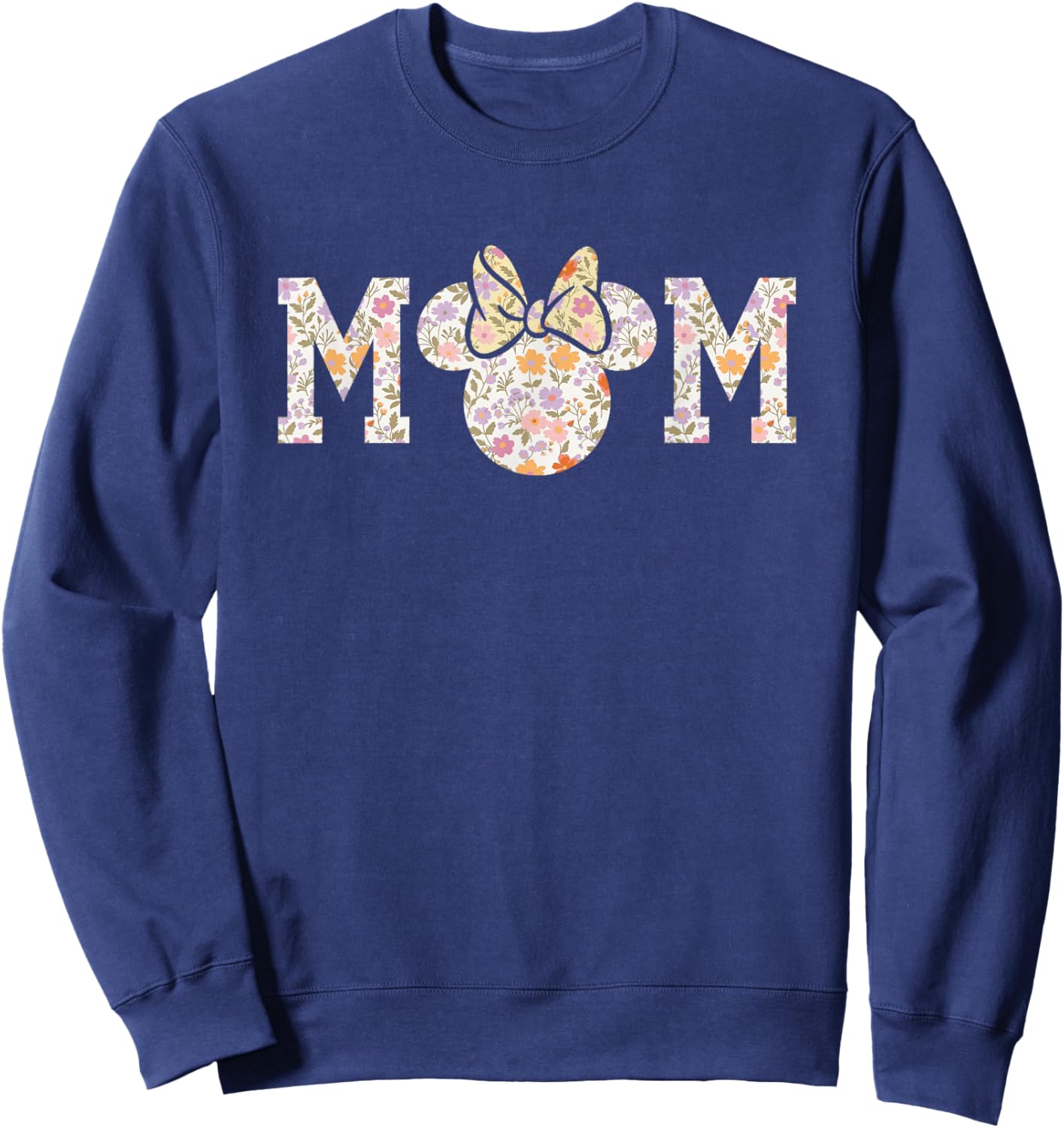 Disney Minnie Mouse Mother's Day Mom Floral Pattern Sweatshirt - Sweatshirt | Navy