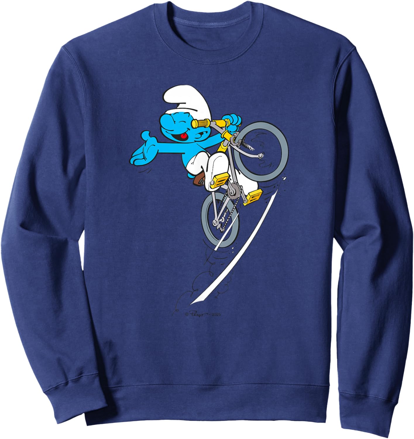 The Smurfs Mountain Biker Smurf Sweatshirt - Sweatshirt | Navy