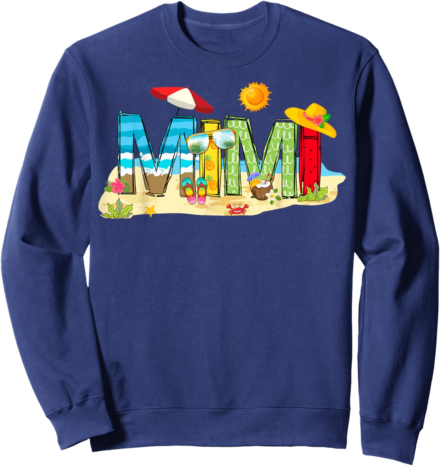Summer Mimi Beach Vacation Mother's Day Sweatshirt - Sweatshirt | Navy