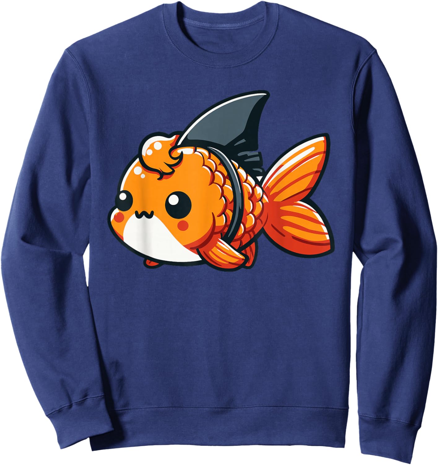 Goldfish With Shark Fin Funny Goldfish Lover Sweatshirt - Sweatshirt | Navy