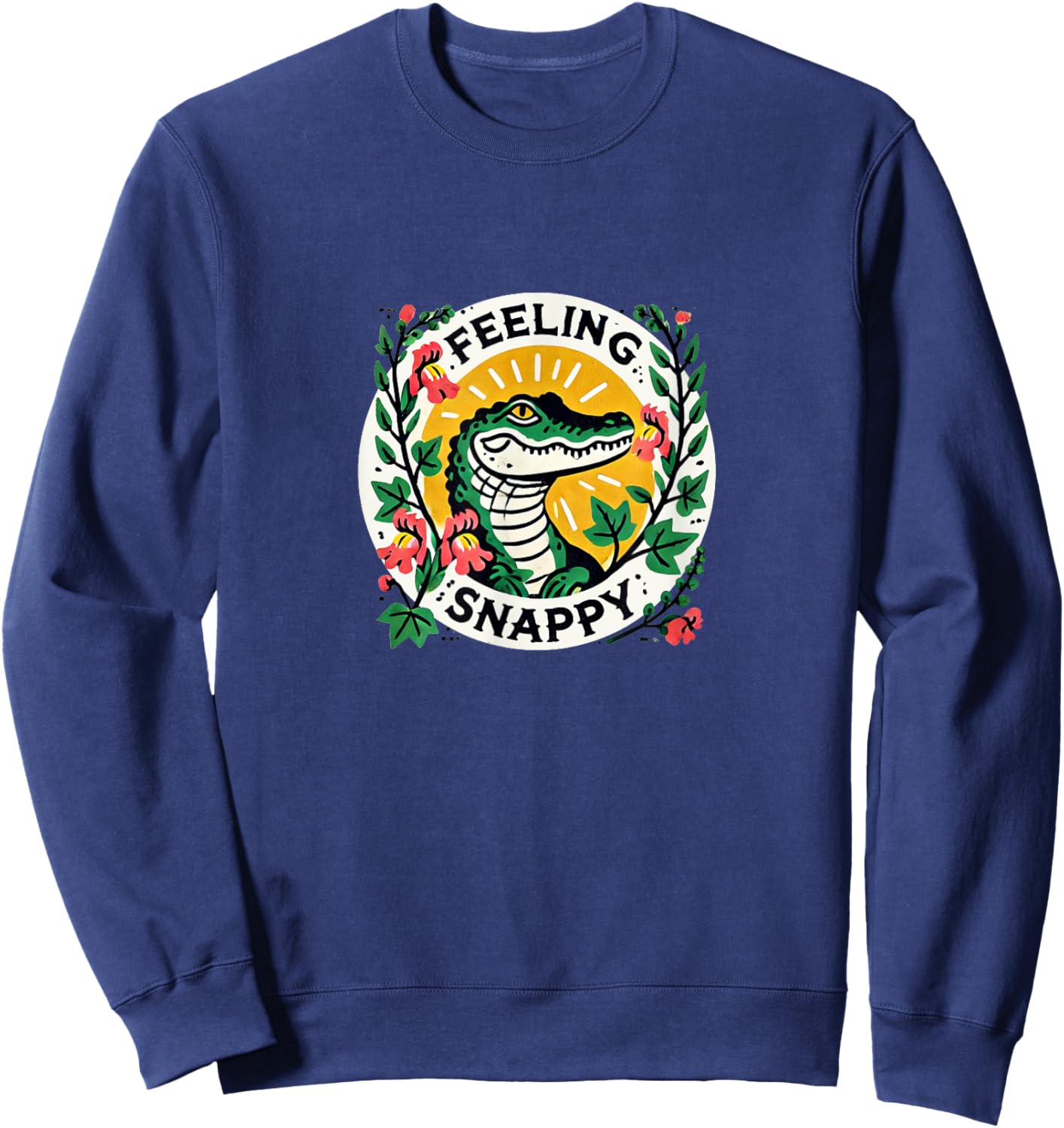 Feeling Snappy Alligator Art Sweatshirt - Sweatshirt | Navy