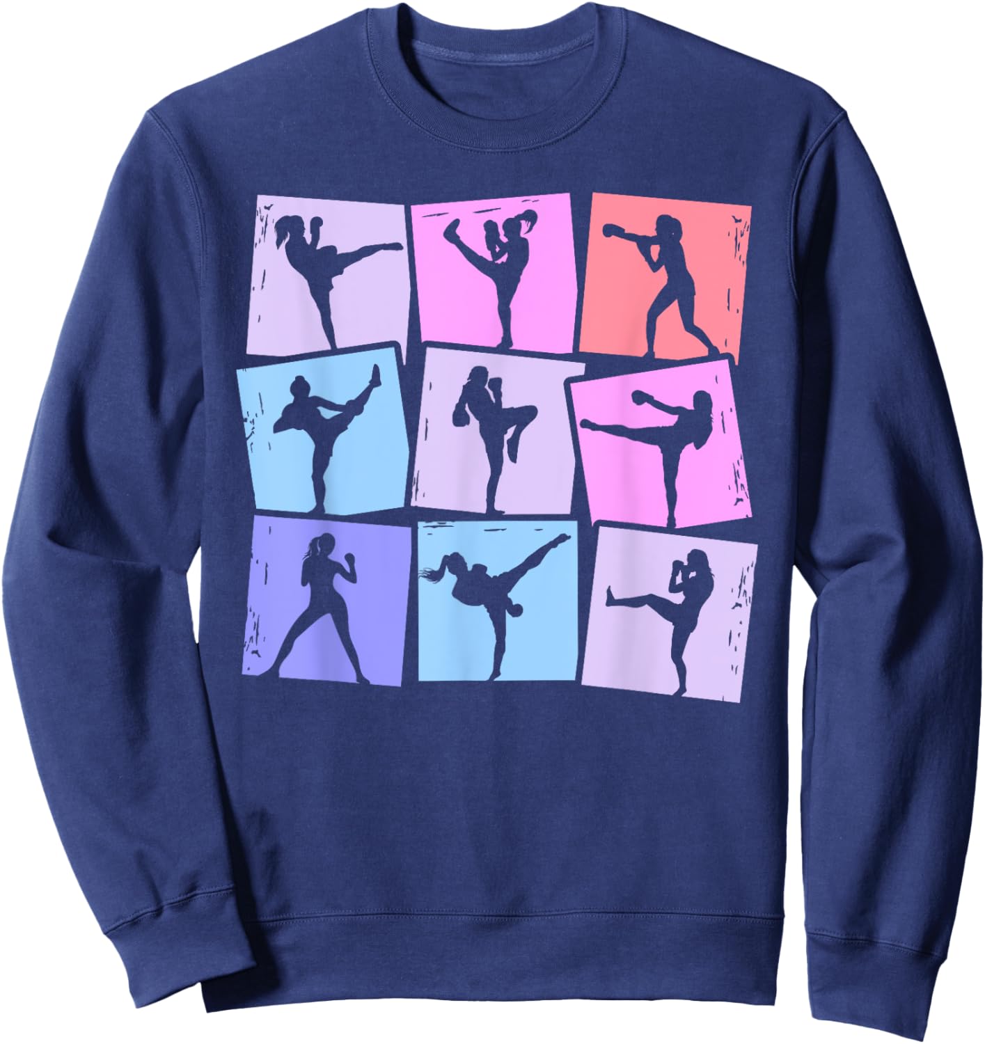 Kickboxen Kickboxer Muay Thai Damen Mädchen Sweatshirt - Sweatshirt | Navy