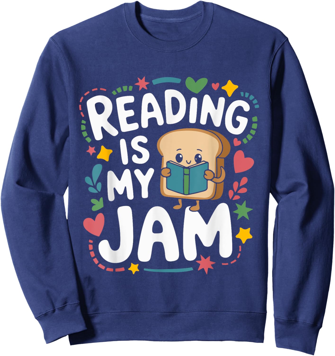 Reading My Jam Read Reading Book Librarian Toddlers Kids Sweatshirt - Sweatshirt | Navy