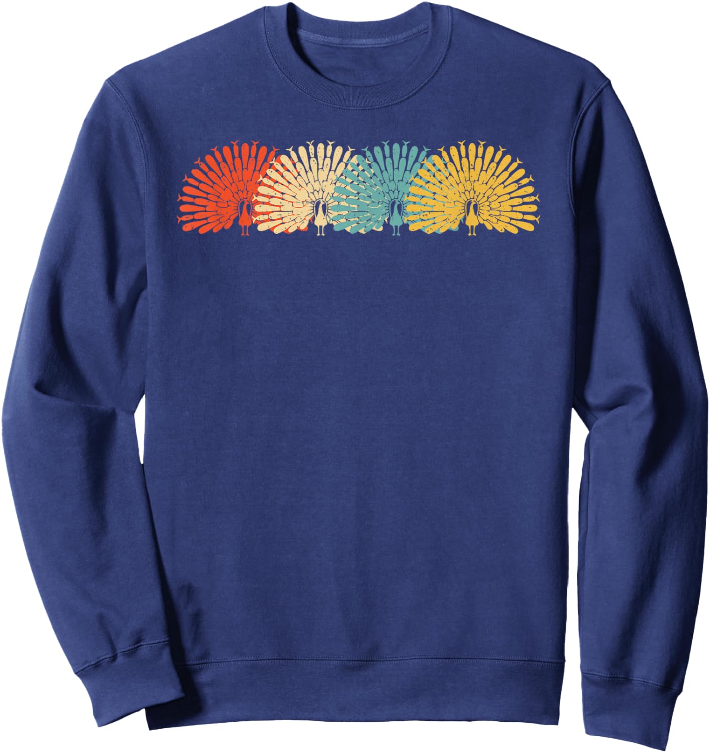 Funny Peacock Art Women Adult Feather Peacock Lover Sweatshirt - Sweatshirt | Navy