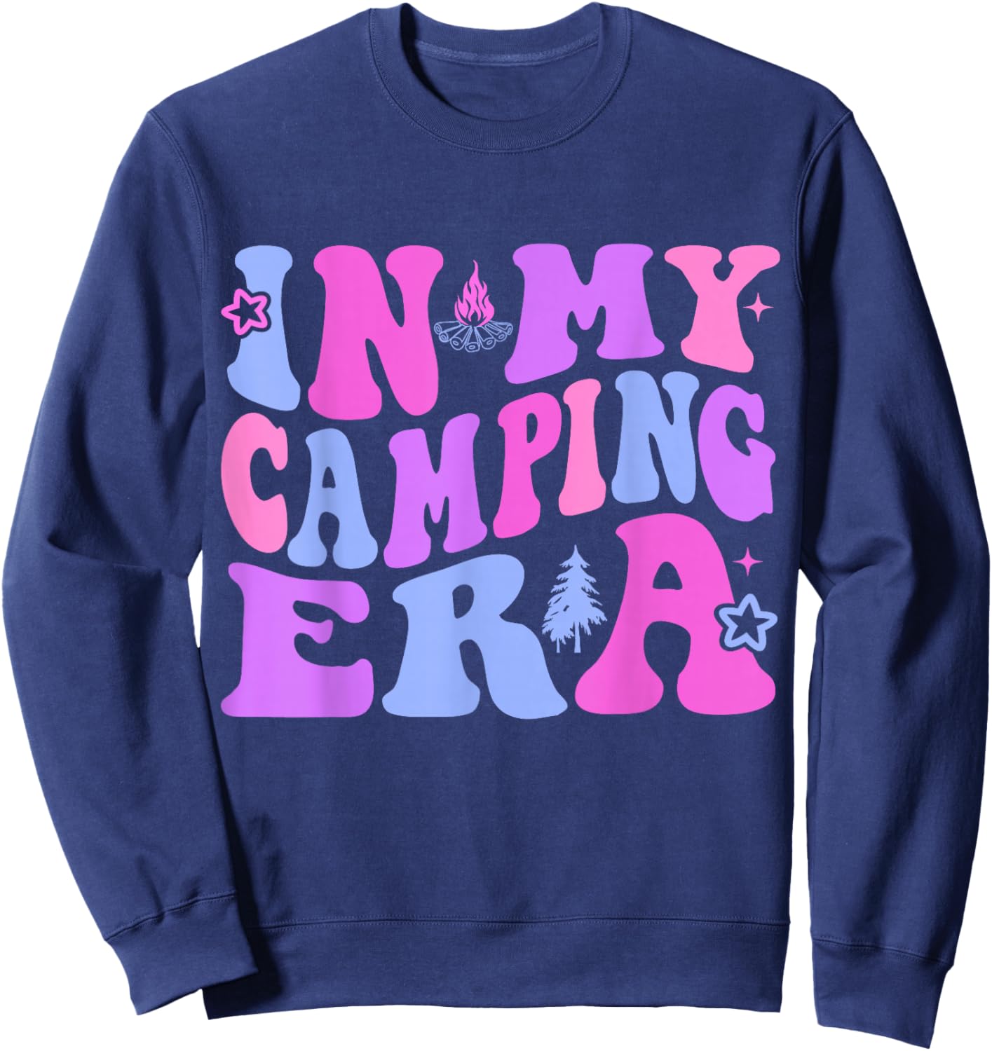 Groovy In My Camping Era - Funny Summer Camping Lovers Sweatshirt - Sweatshirt | Navy