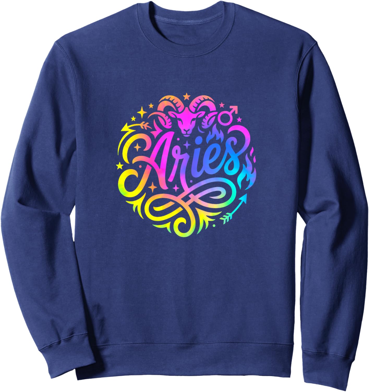 Aries Zodiac Sign Horoscope Star Signs Astrology Women Girls Sweatshirt - Sweatshirt | Navy