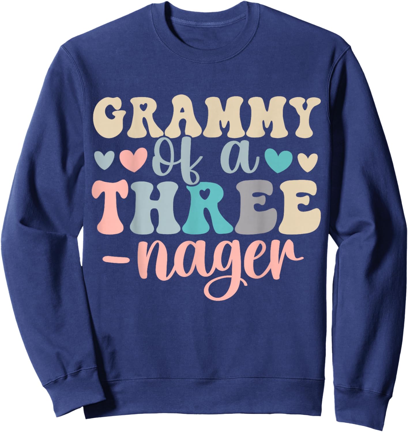 Grammy of A Threenager 3rd Birthday Matching Family Boho Sweatshirt - Sweatshirt | Navy