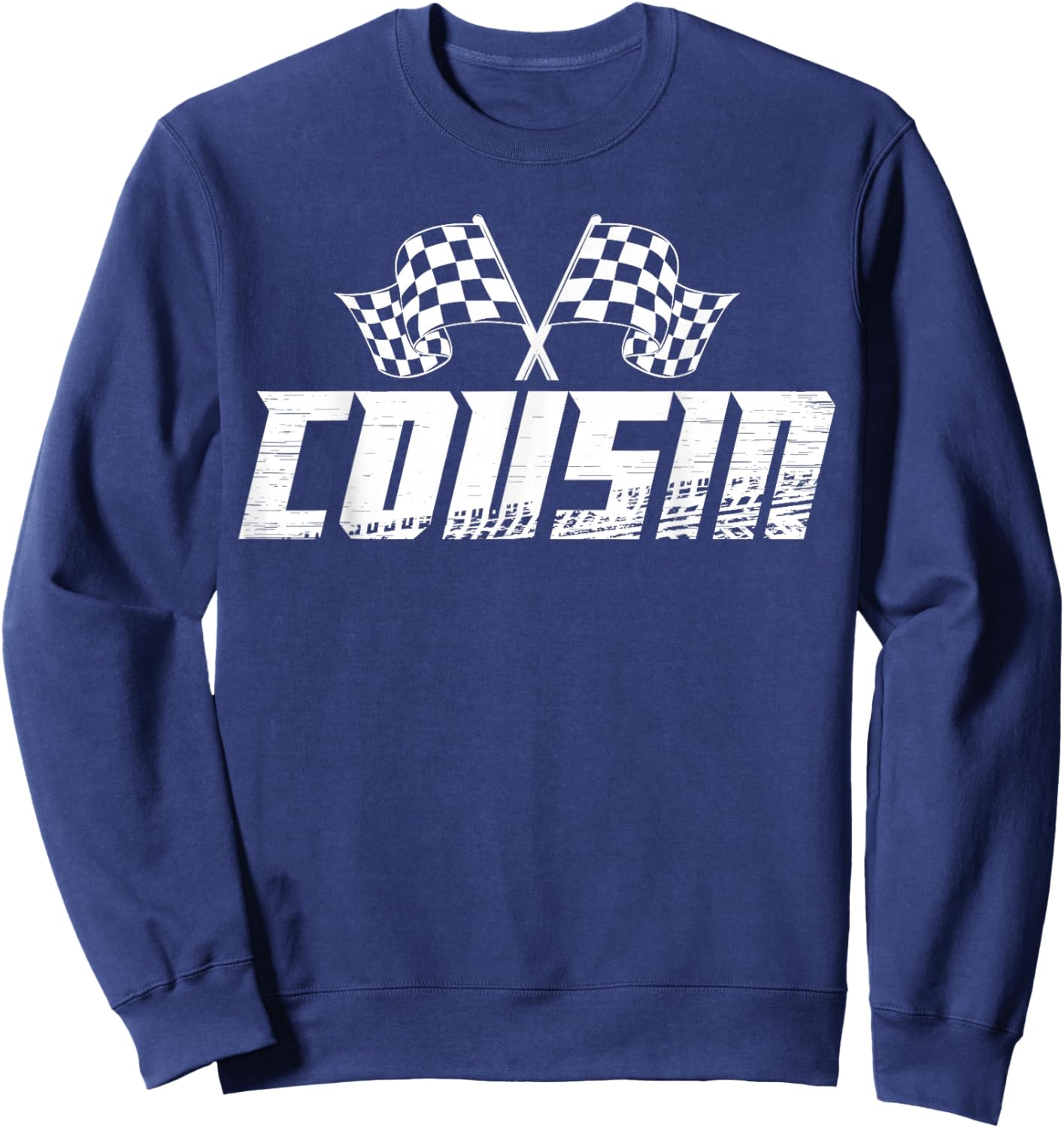 Cousin Pit Crew Family Racing Birthday Race Car Sweatshirt - Sweatshirt | Navy