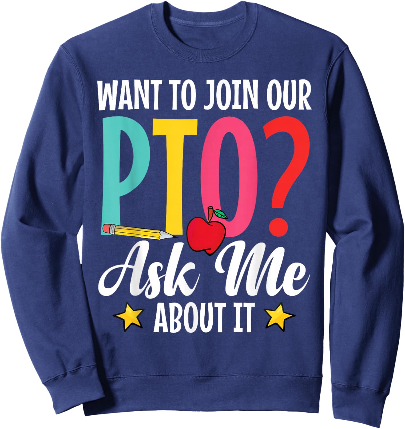 Parent Teacher Organization Parent School Volunteer PTO Crew Sweatshirt - Sweatshirt | Navy