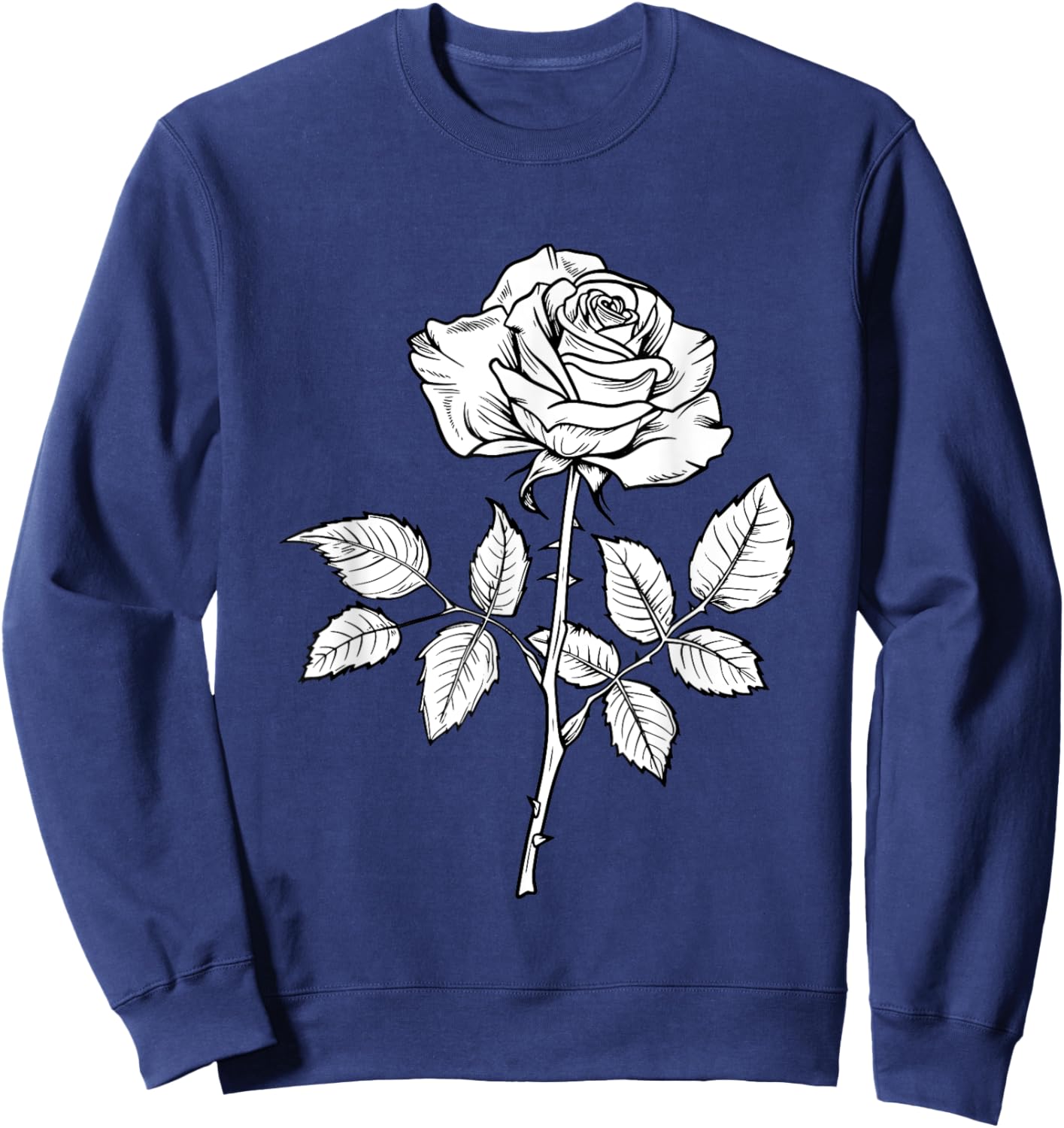 White Rose Graphic Sweatshirt - Sweatshirt | Navy
