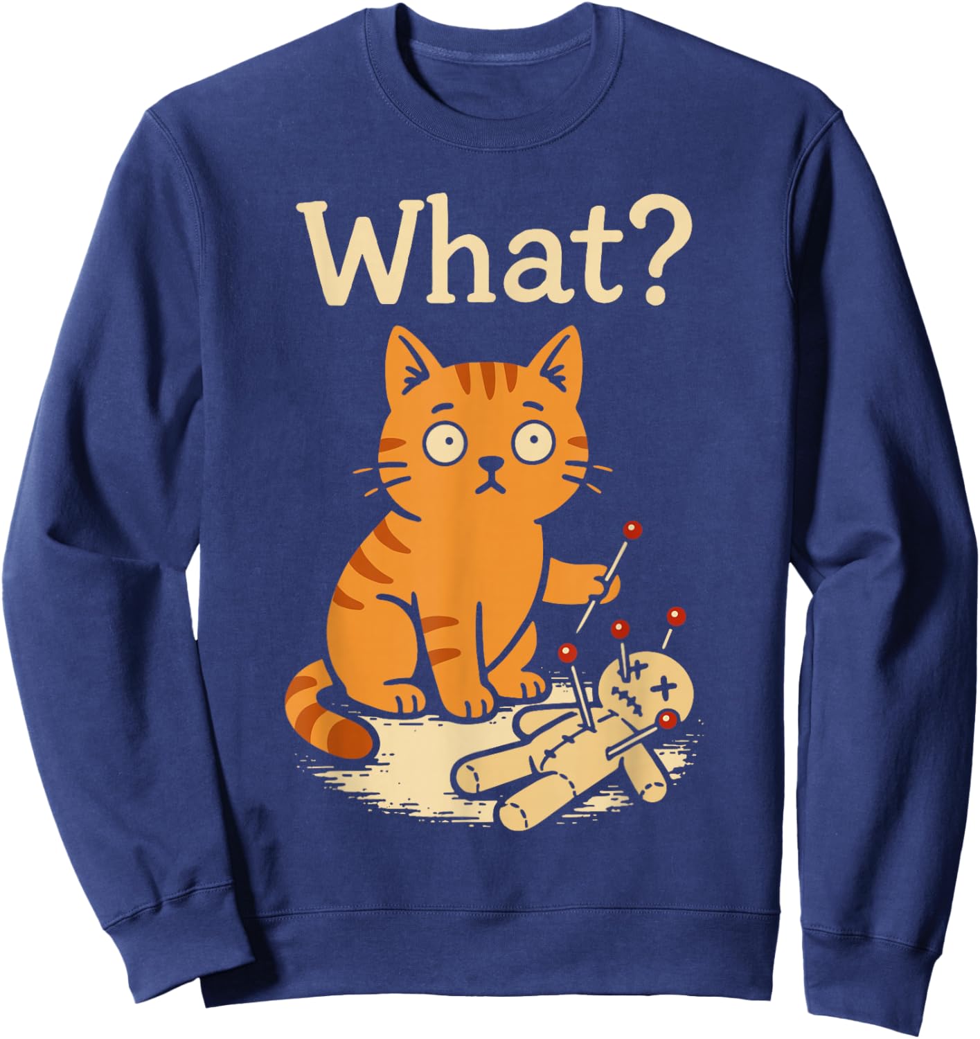 Novelty Graphic Men Kids Women Funny Cat Sweatshirt - Sweatshirt | Navy