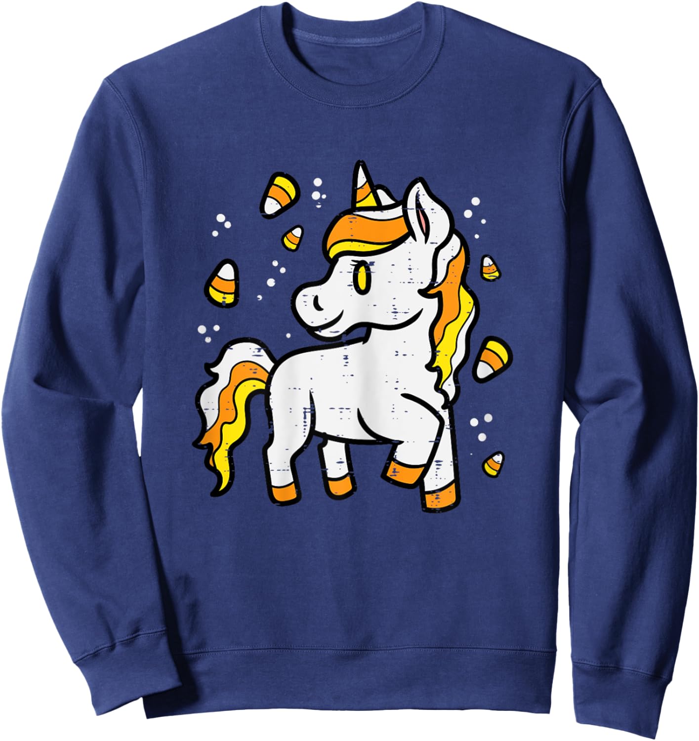 Halloween Unicorn Candy Corn Costume Girls Kid Toddler Women Sweatshirt - Sweatshirt | Navy