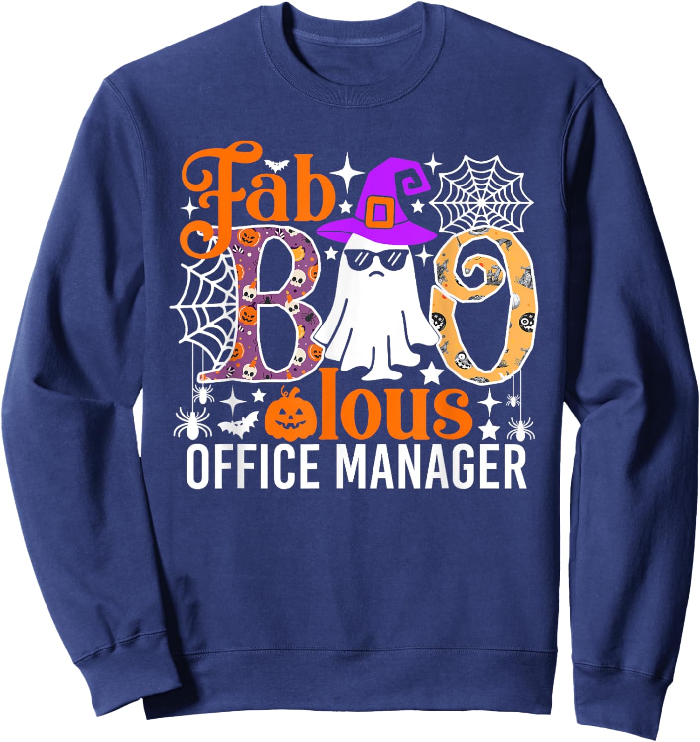 Fab Boo Lous Office Manager Funny Halloween Costume Sweatshirt - Sweatshirt | Navy