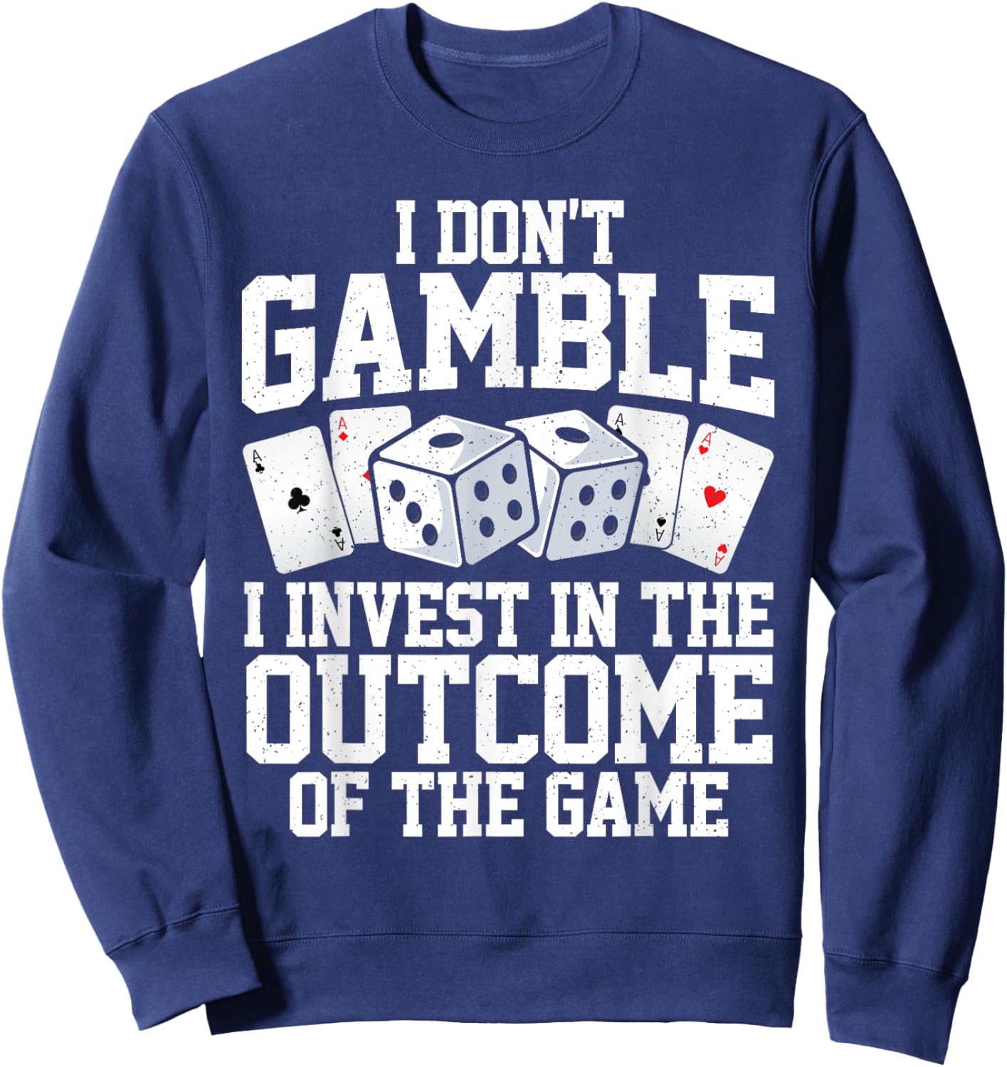 Funny Gambling Art Women Casino Poker Player Gambler Sweatshirt - Sweatshirt | Navy