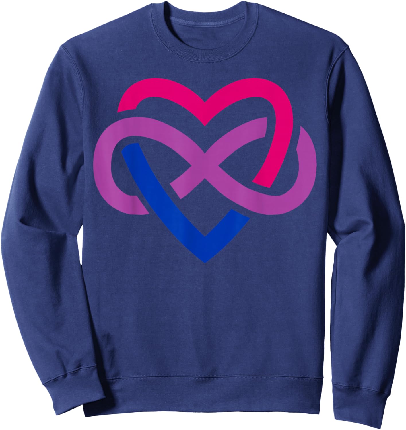 Infinity Heart Polyamory Symbol in Bisexual Colors Sweatshirt - Sweatshirt | Navy