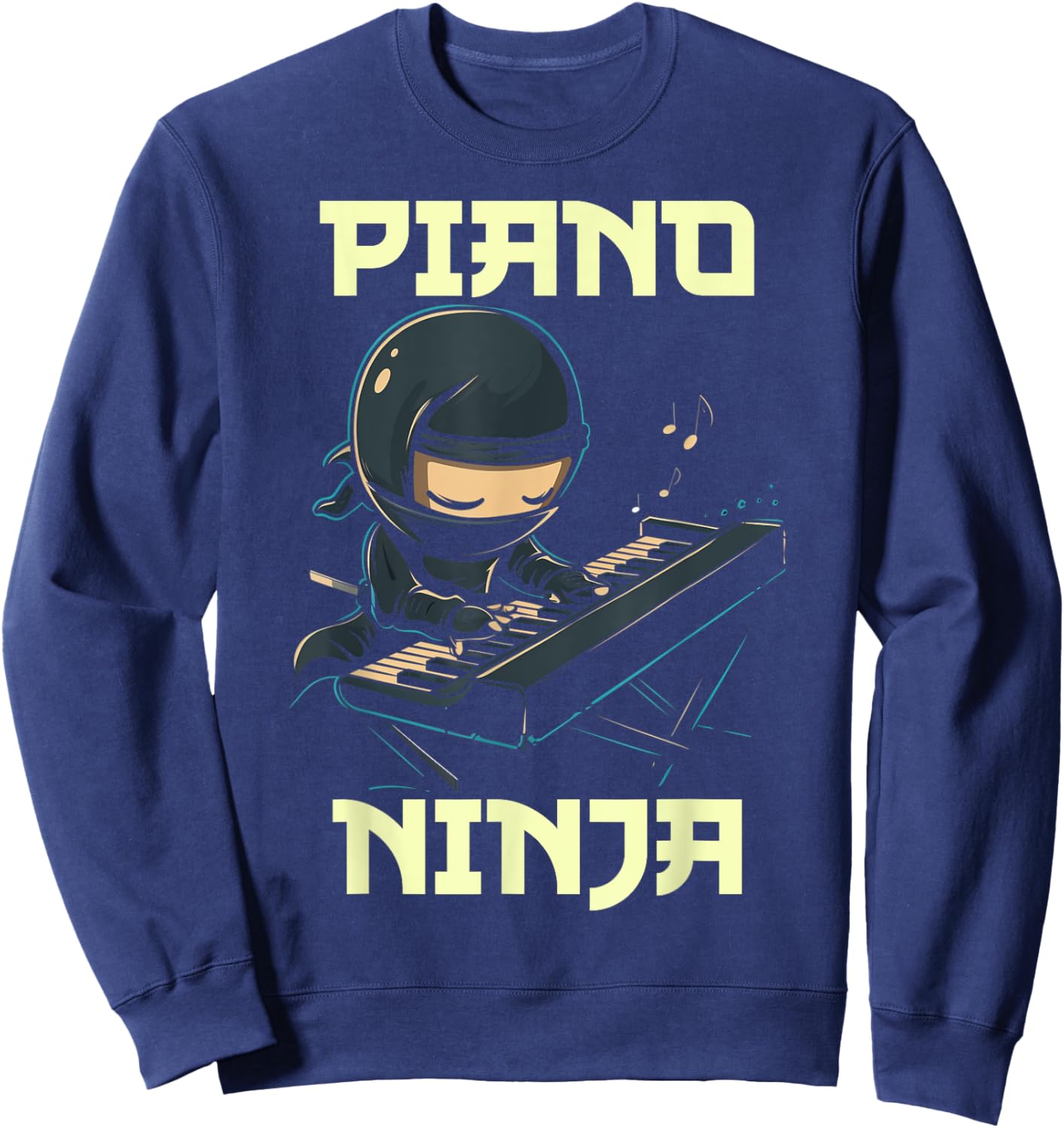 Piano Ninja Funny Cute Kawaii Music Musician Pianist Sweatshirt - Sweatshirt | Navy
