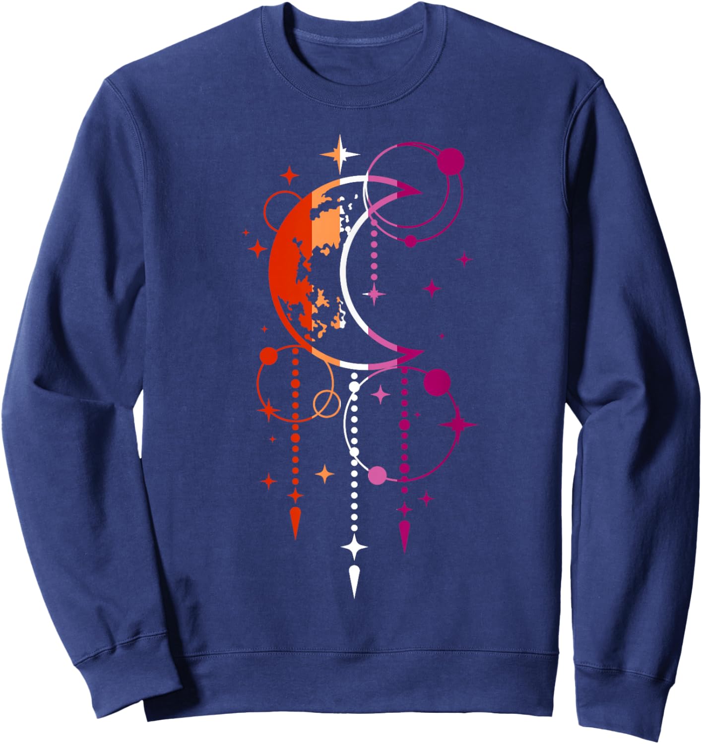 Cosmic Moon with Magical Lesbian Energy Sweatshirt - Sweatshirt | Navy
