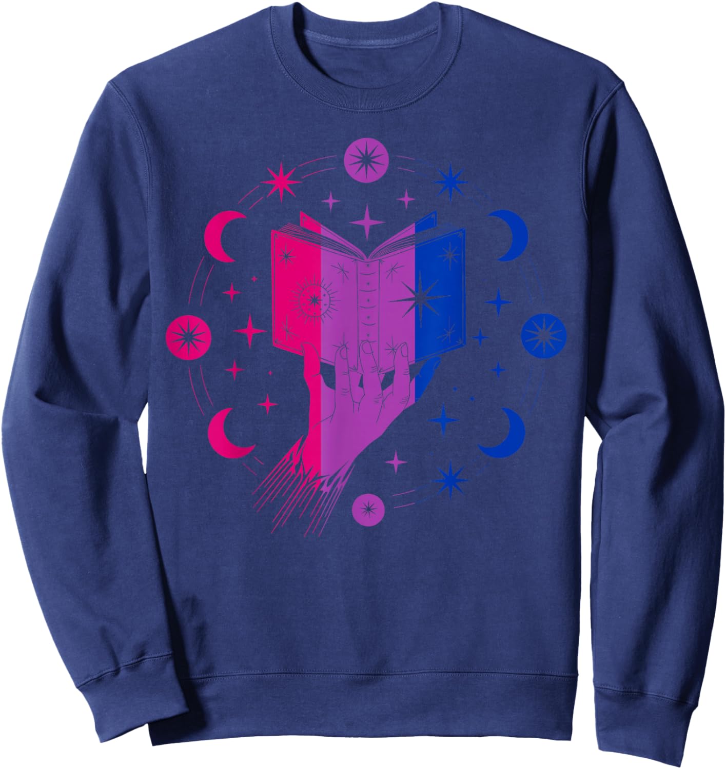 Magic Bi-Pride Book of Cosmic Energy Sweatshirt - Sweatshirt | Navy