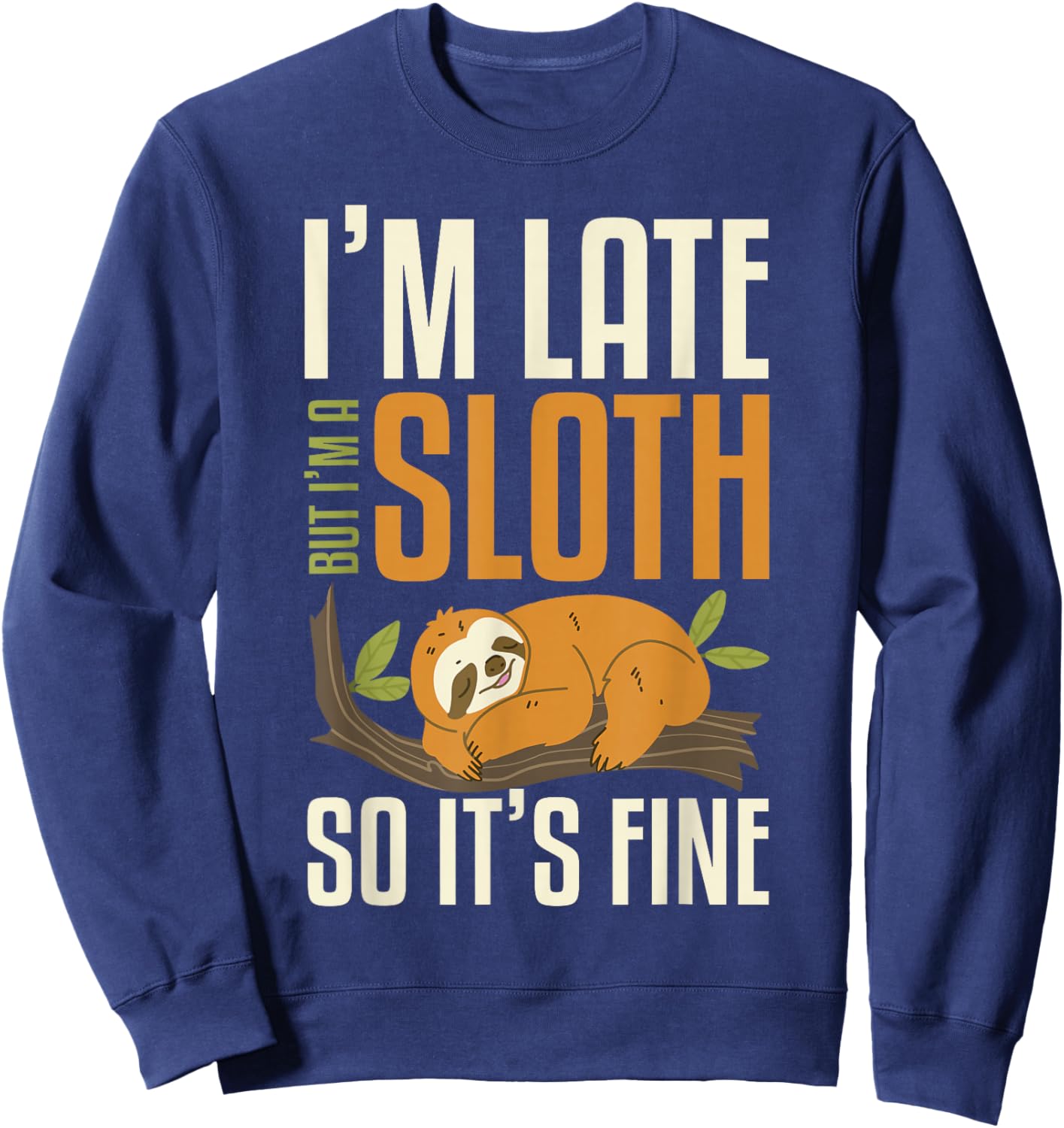 Funny Sloth Sleeping Cute Lazy Sloth Women Kids Sweatshirt - Sweatshirt | Navy