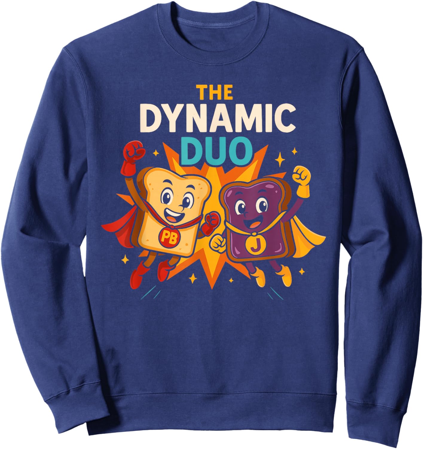 The Dynamic Duo Peanut Butter Jelly T Shirt Cute & Funny Sweatshirt - Sweatshirt | Navy