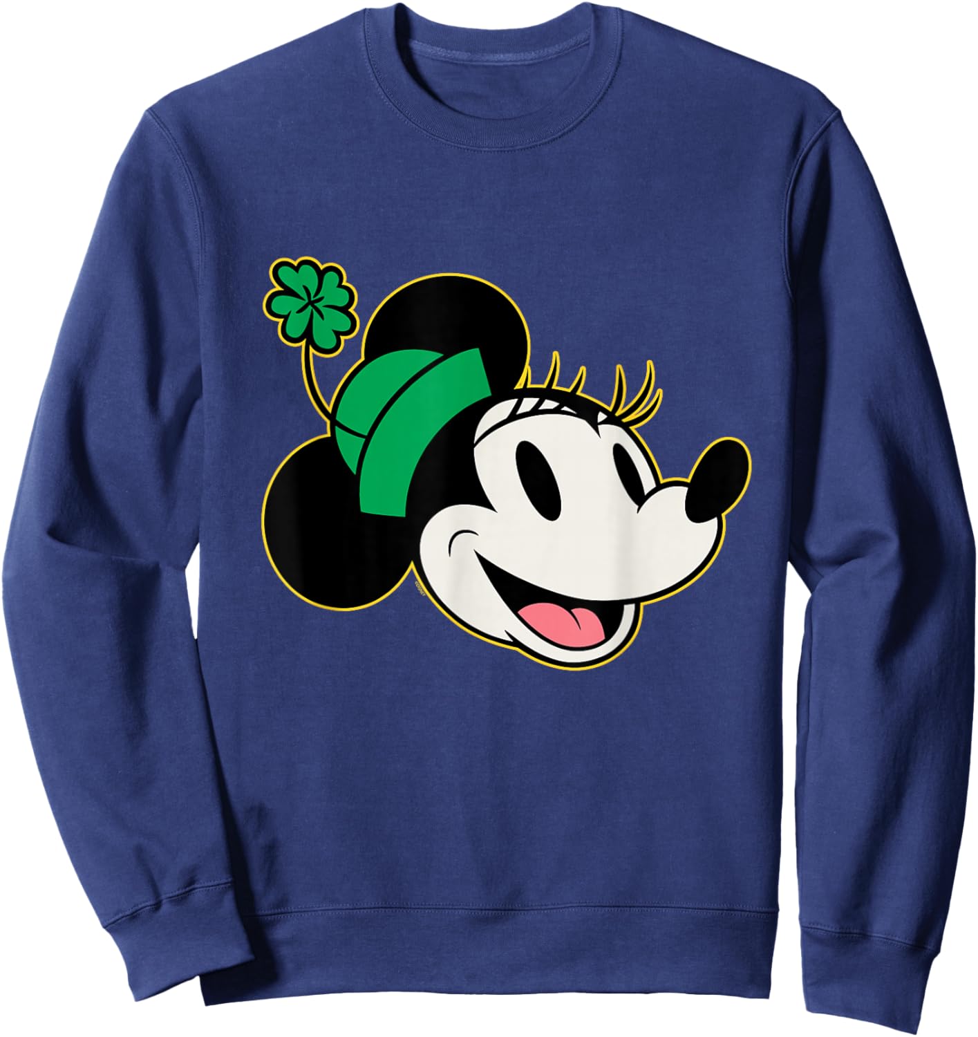 NEW Disney Minnie Mouse St. Patrick's Day Vintage Big Face Sweatshirt - Sweatshirt | Navy
