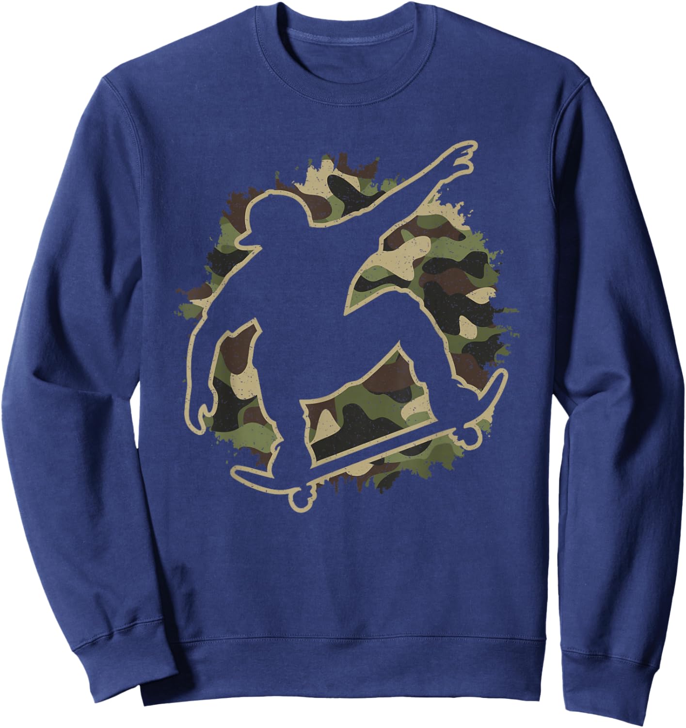 Skater Camouflage Skateboard Camo Skating Lover Men Boys Sweatshirt - Sweatshirt | Navy