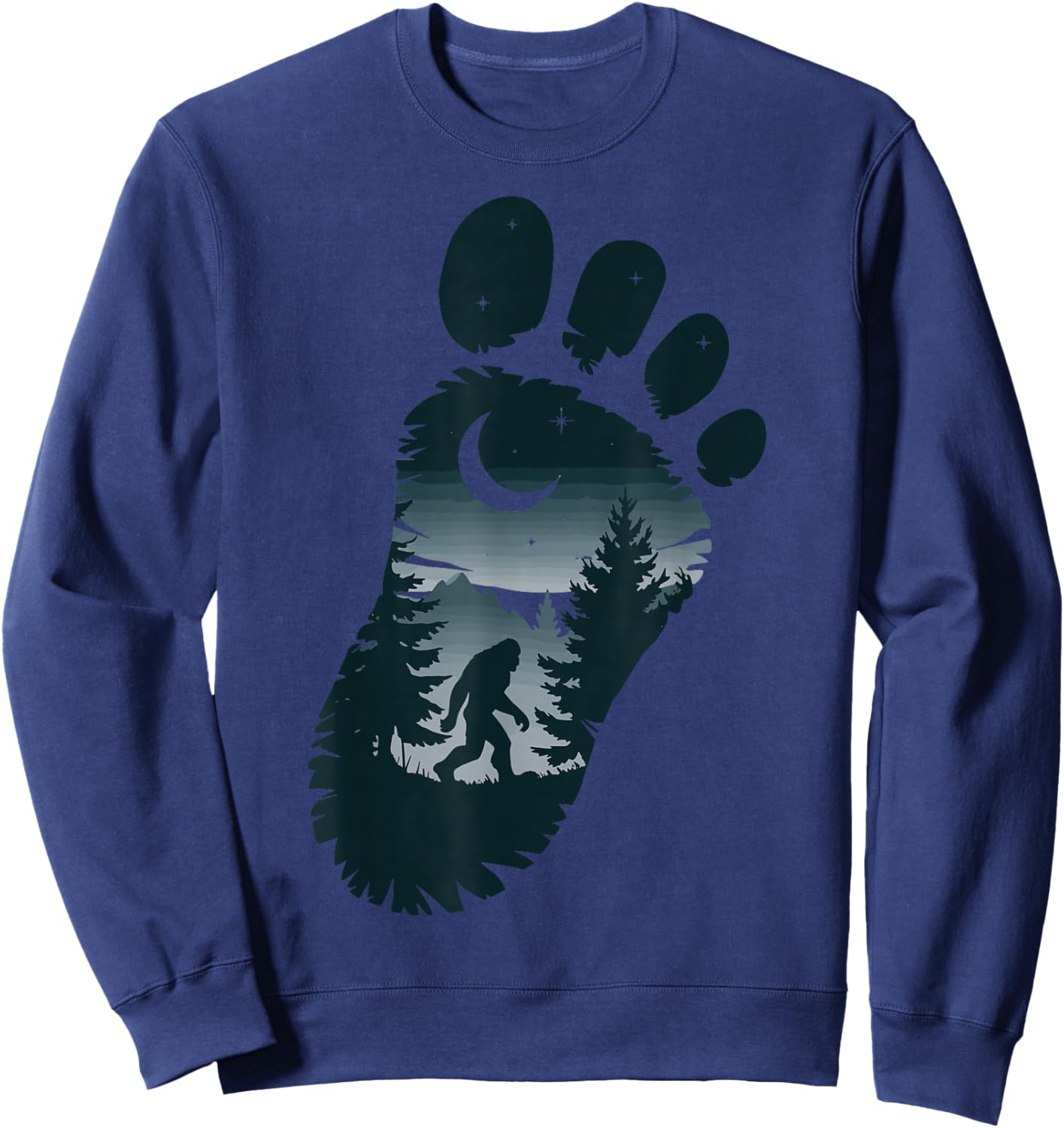 Bigfoot Footprint Mythology Sweatshirt - Sweatshirt | Navy
