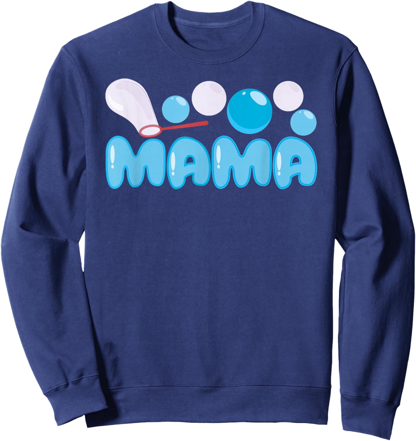 Mama Bubble Blue Birthday Party Matching Family Sweatshirt - Sweatshirt | Navy