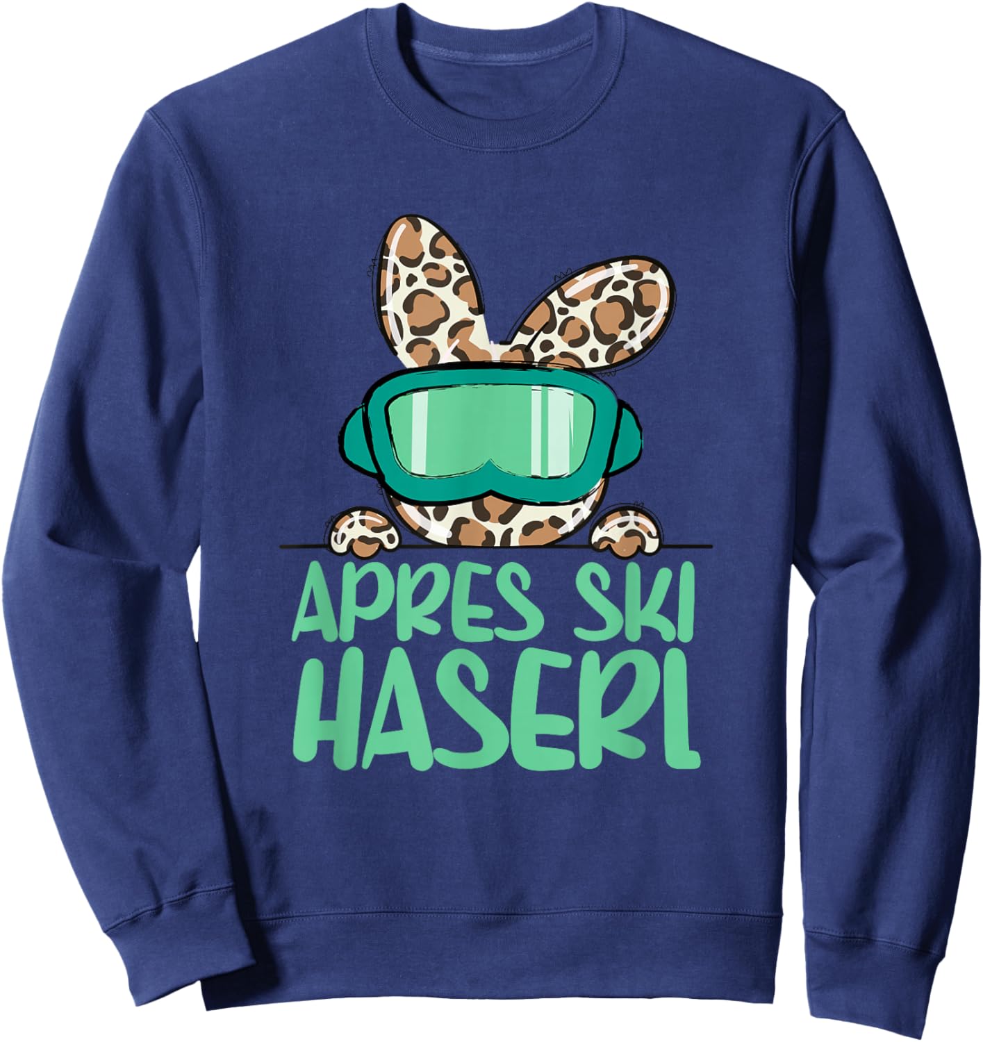 apreski Haserl, Skier Apresskiparty Leoprint Sweatshirt - Sweatshirt | Navy