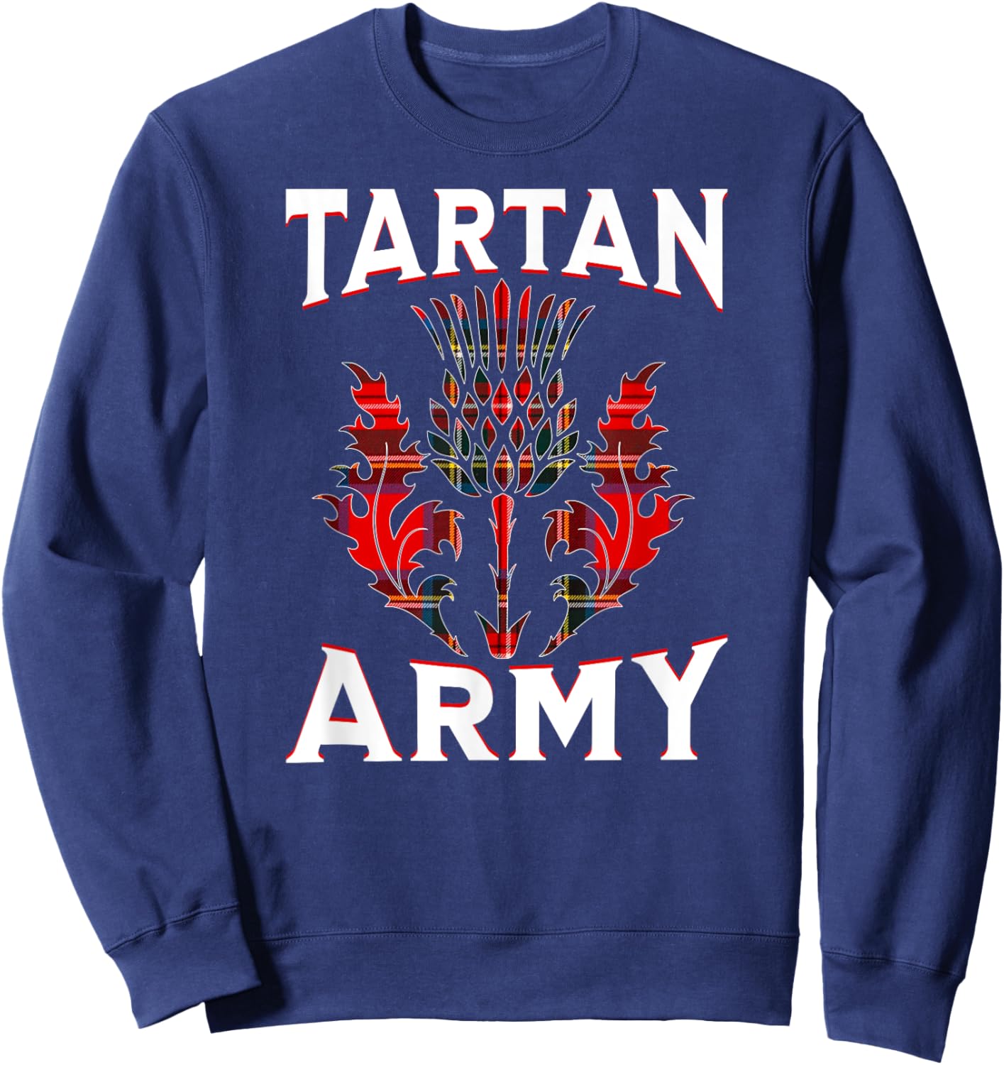 Scottish Tartan s Tartan Army s Thistle Emblem Sweatshirt - Sweatshirt | Navy