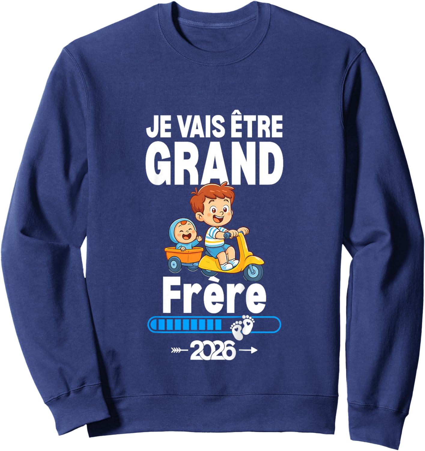 Kid I Will Be Big Brother 2026 Boy Future Big Brother Funny Sweatshirt - Sweatshirt | Navy