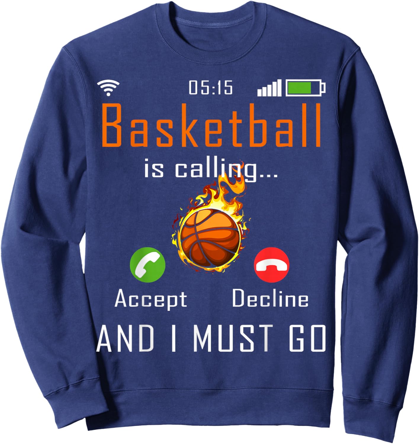 Basketball is Calling Funny Women Sweatshirt - Sweatshirt | Navy